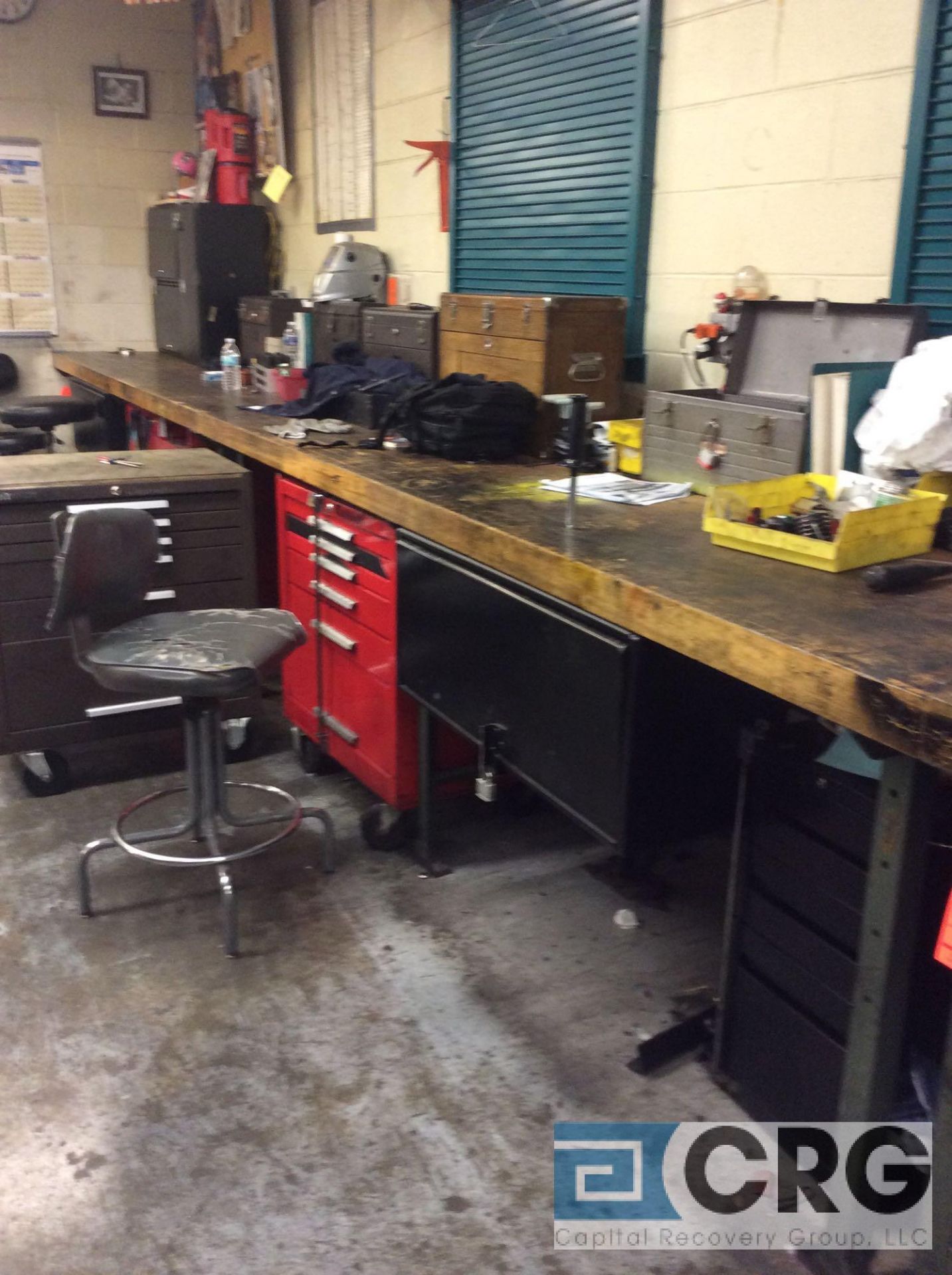 lot of 2 HD butcher block work benches, 3 foot x 10 foot x 3 inch thick, with metal legs,no