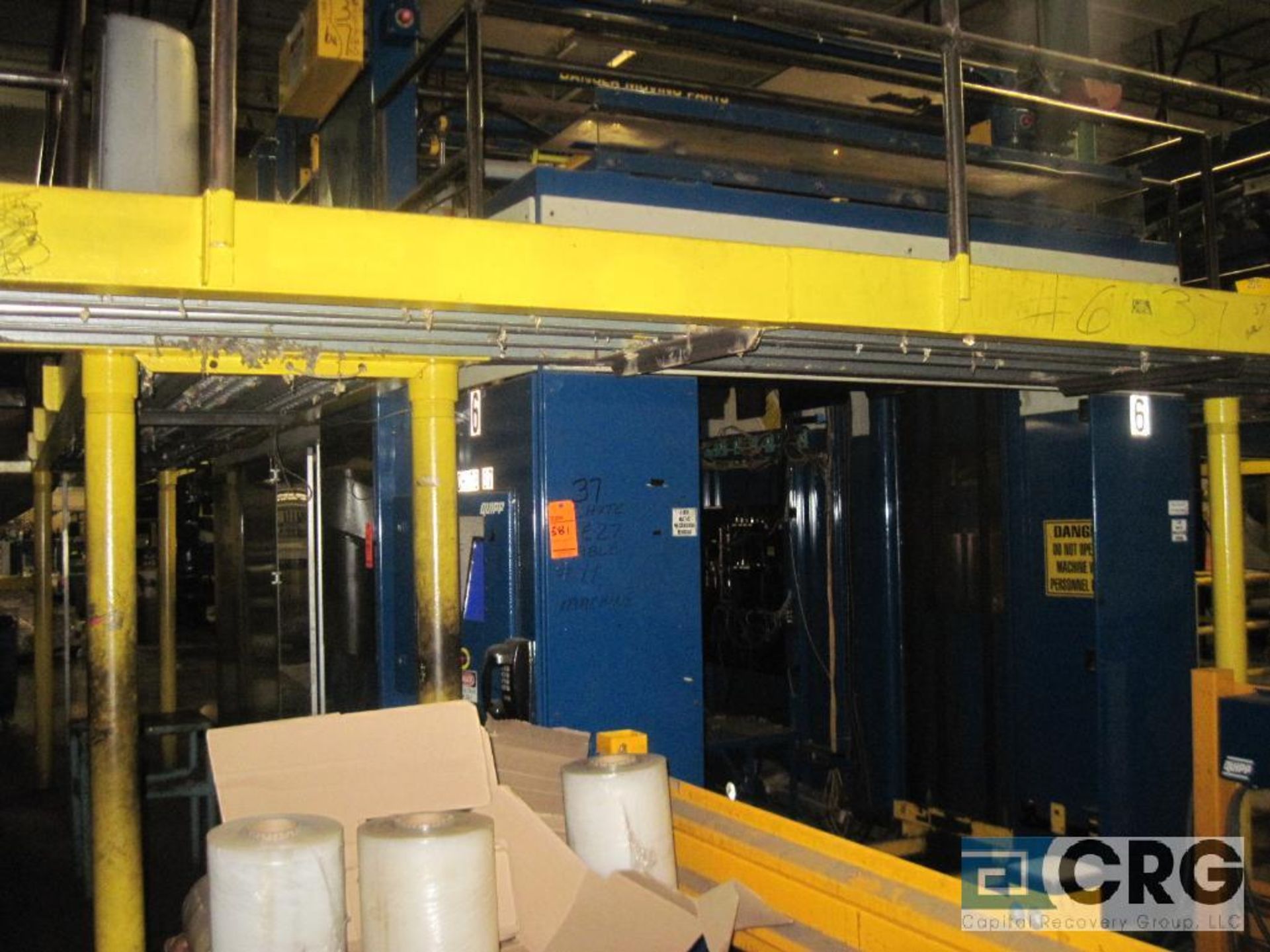 2004 Quipp automatic newspaper palletizer with PLC controls