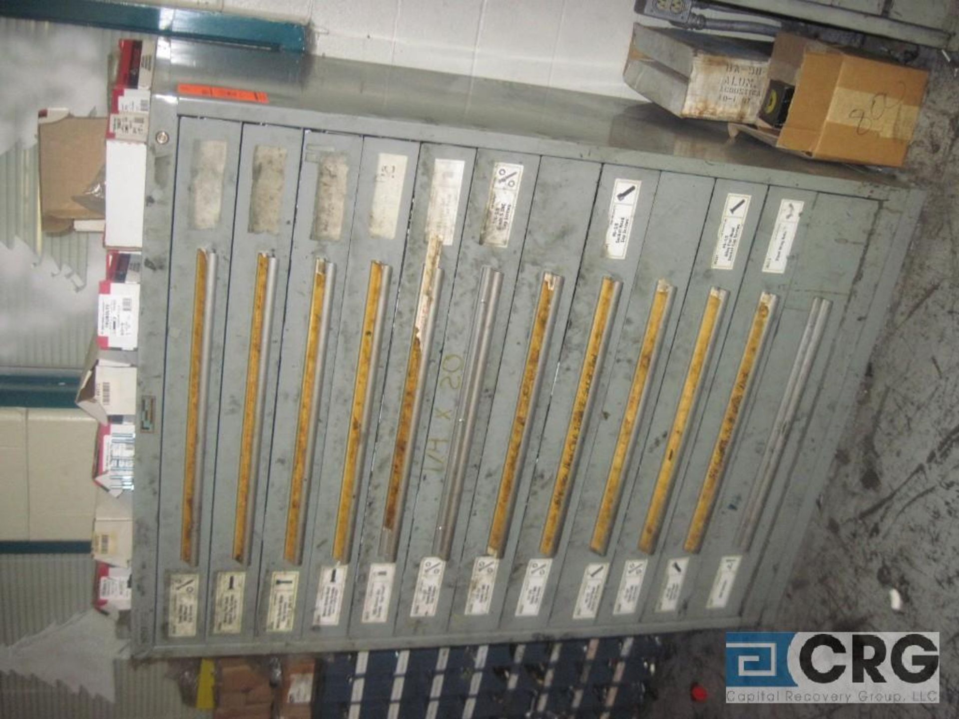 Rack Engineering Co, Nu Era, 12 drawer, 4 foot wide x 2 foot deep parts cabinet with contents of - Image 14 of 20