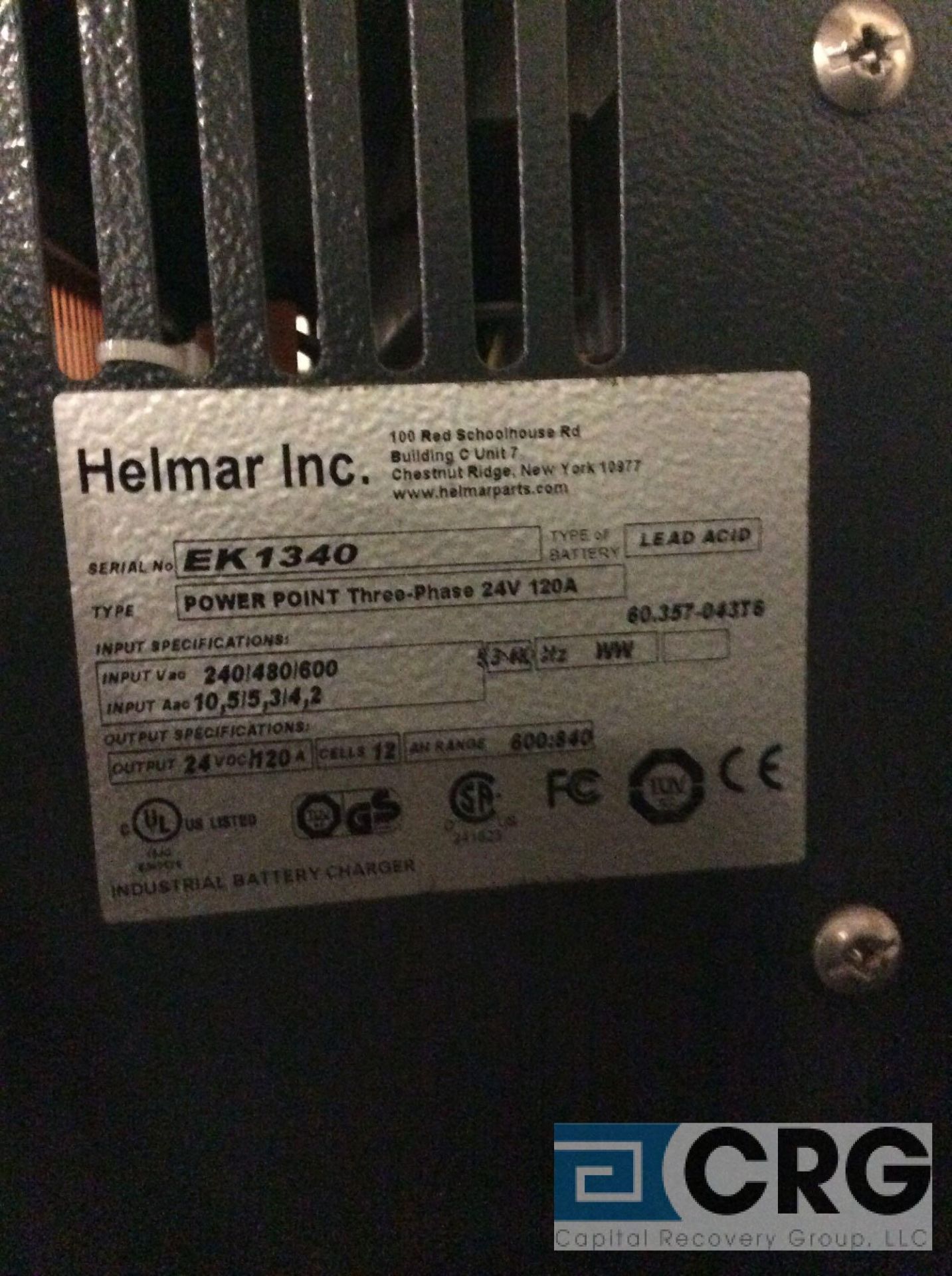 Helmar 24 volt charger, m/n Power Point. - Image 2 of 3