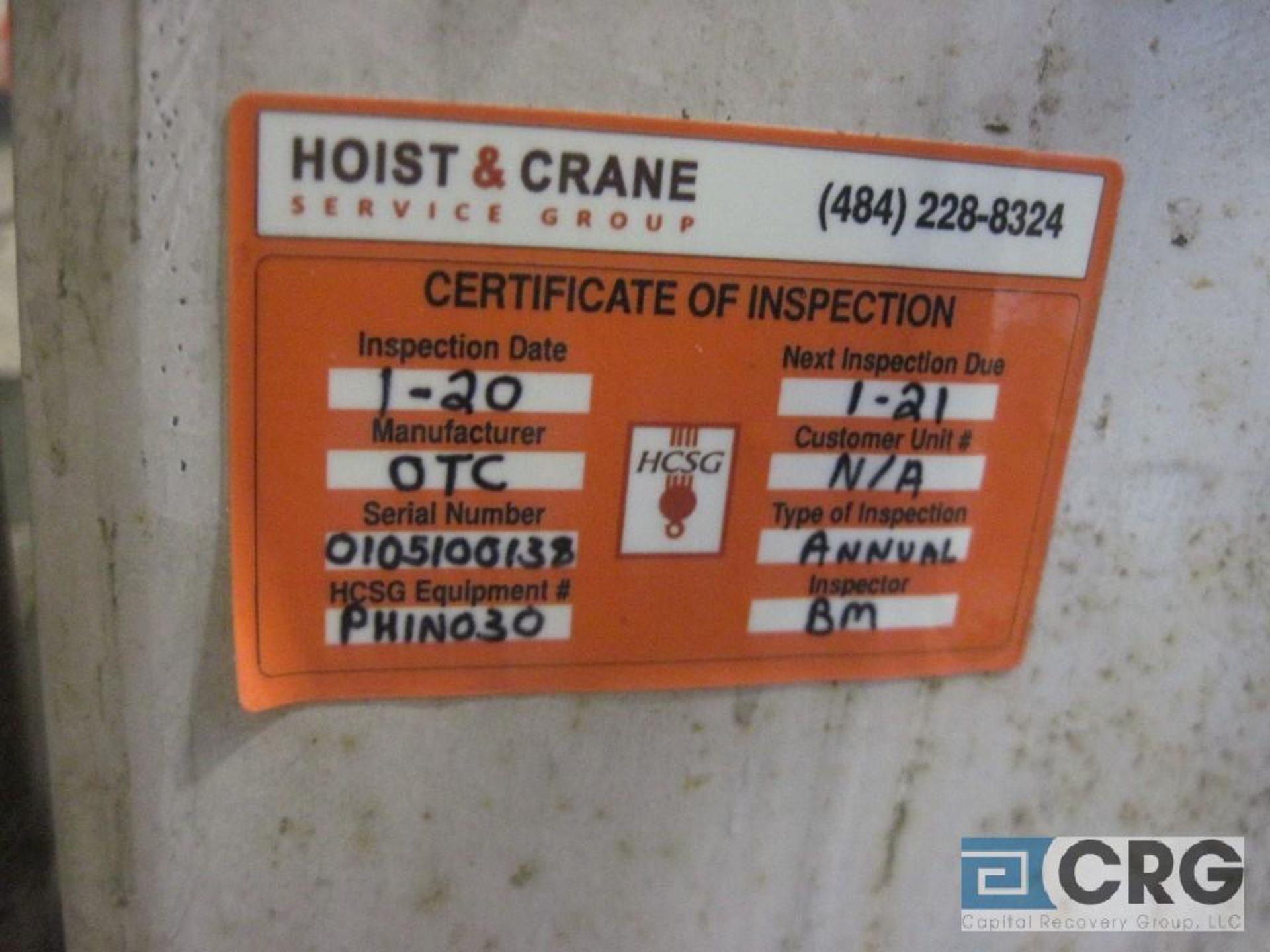OTC hydraulic hoist, 2,200 lb. cap. - Image 3 of 3