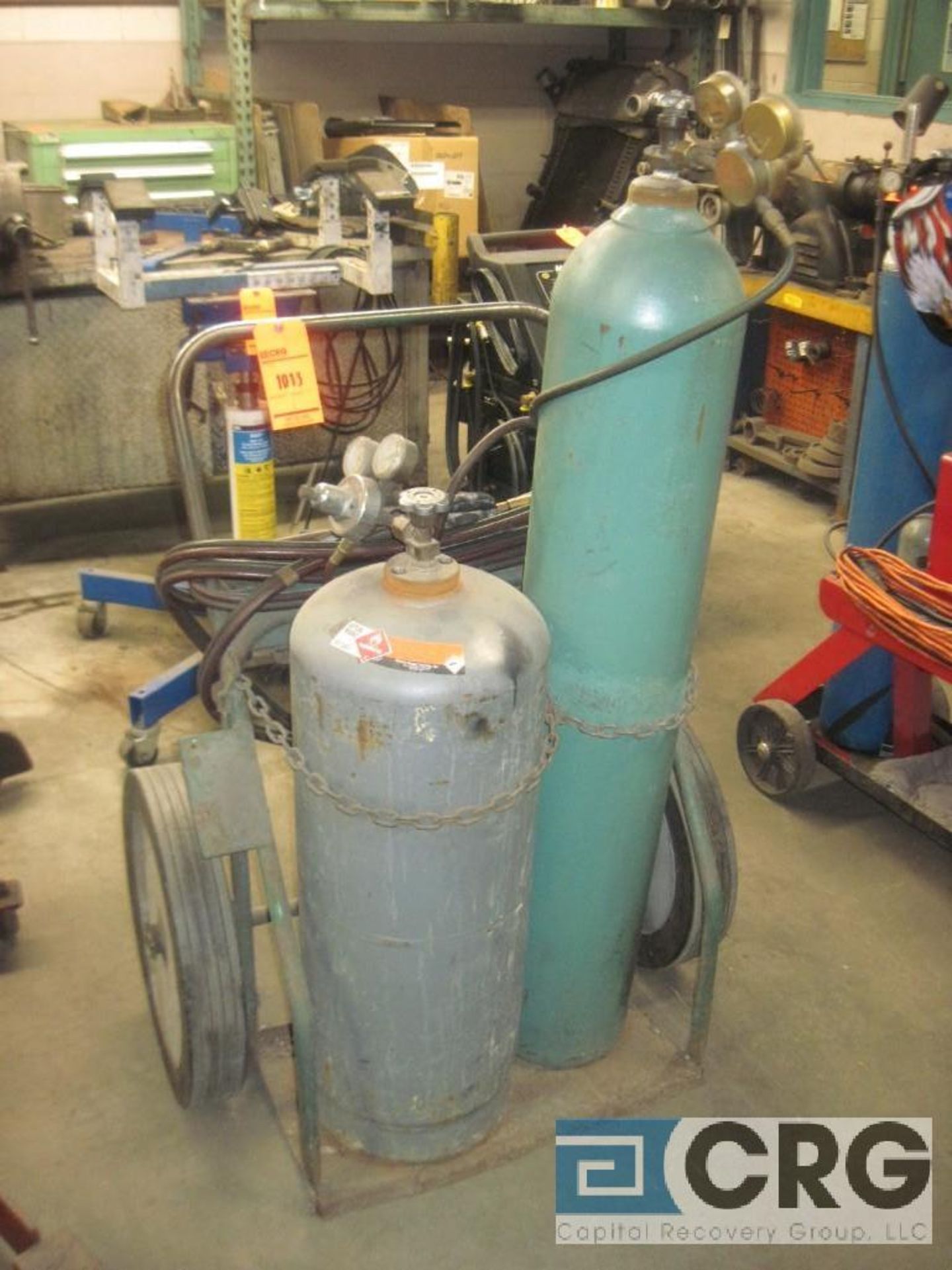 Lot of (2) acetylene cart w/hose and gauge - NO TANKS