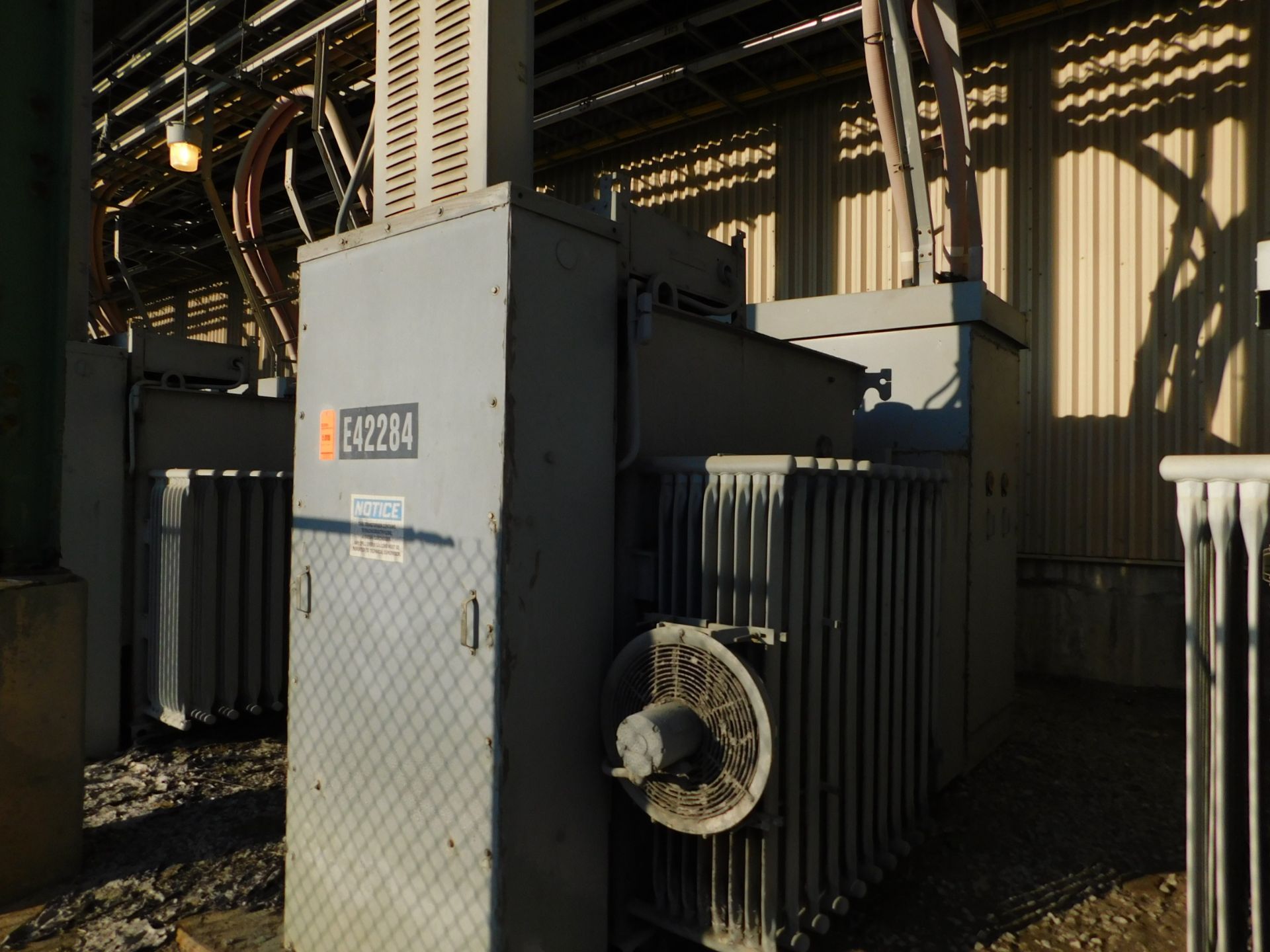 General Electric three phase substation transformer, Wesco Fluid, 13800-408Y/277, 55-65° C rise,