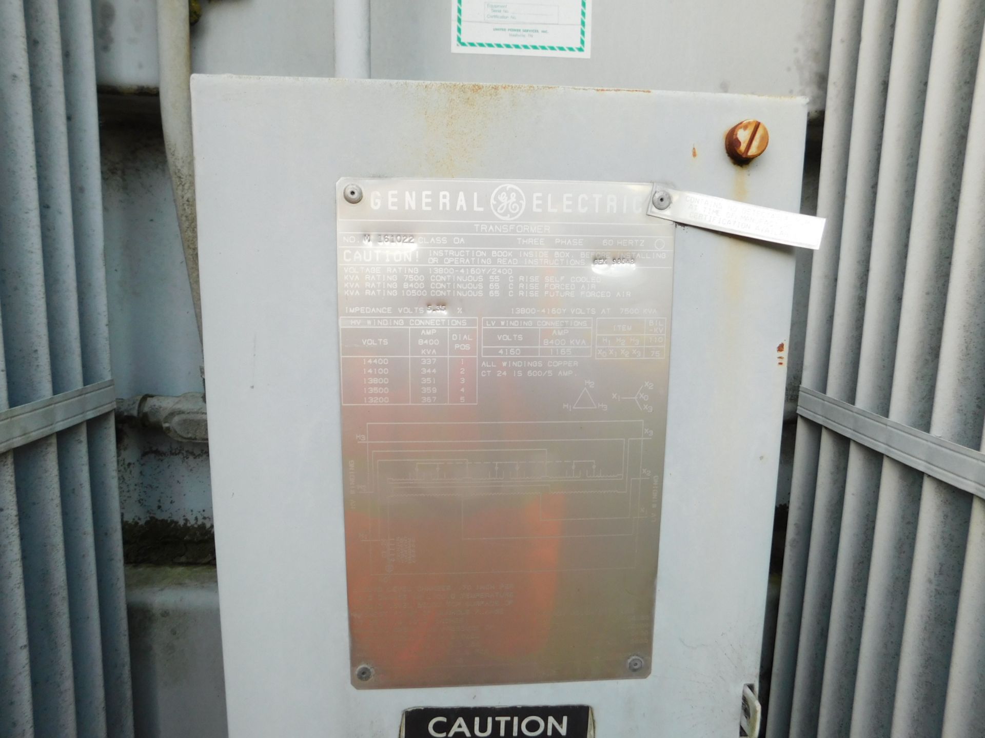 General Electric three phase substation transformer 13800-4160/2400 COPPER WIRE NOT INCLUDED ( - Image 3 of 3