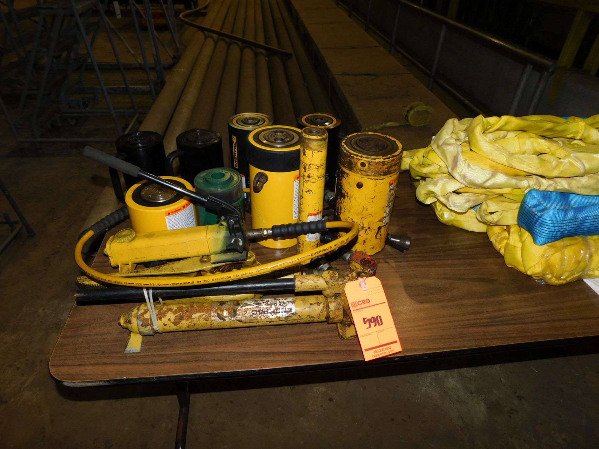 Enerpac hydraulic pump and (11) jacks (Location: 2nd Floor PM Shop)