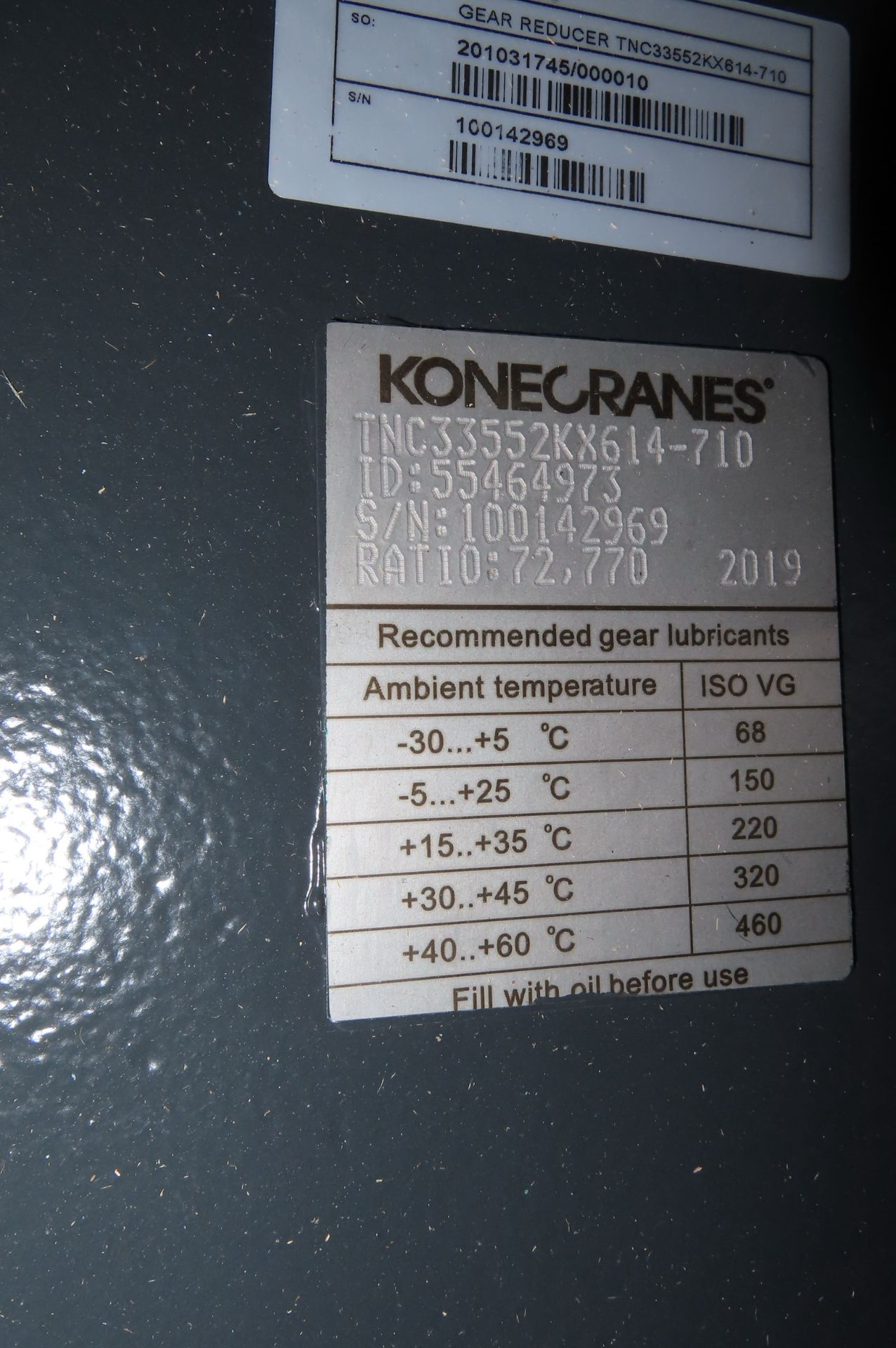 2019 Konecranes 33552KX614-710 reducer gear, 72.770 ratio, s/n 100142969 (never installed) - - Image 4 of 4