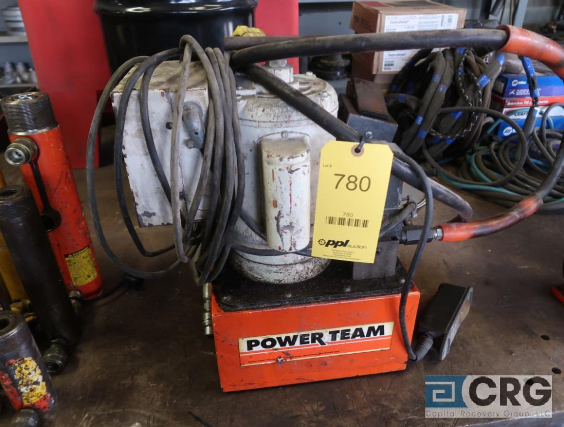 Power Team hydraulic power unit with 1 1/2 HP motor (Pipe Shop)