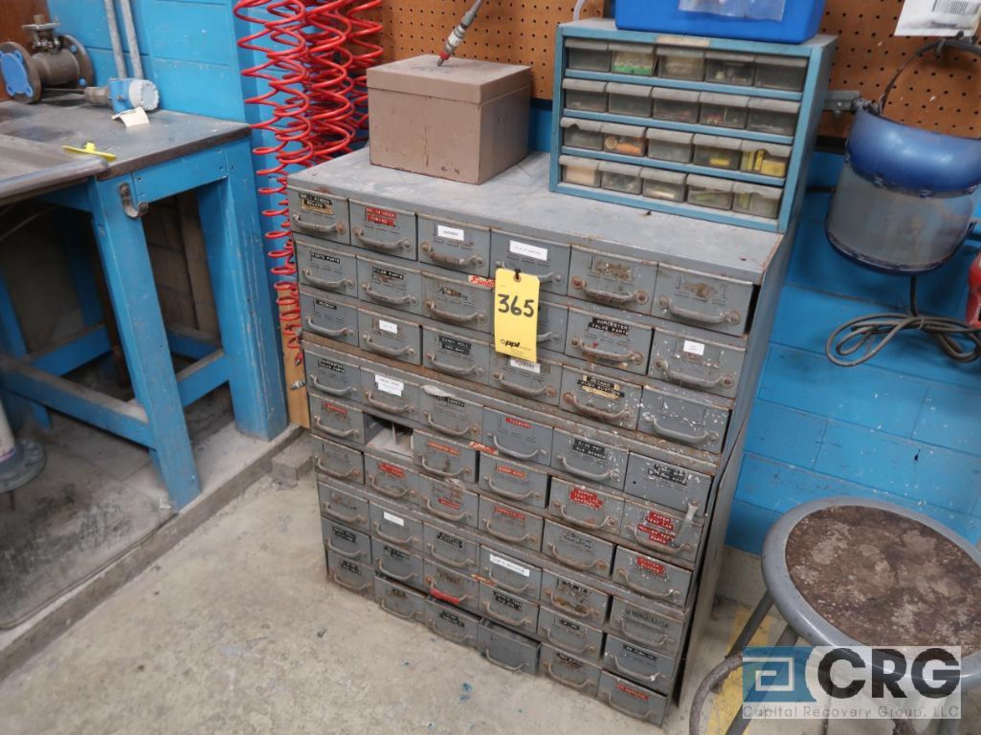 Two door steel cabinet with contents including valves, gauges, connectors, and multi drawer - Image 3 of 4