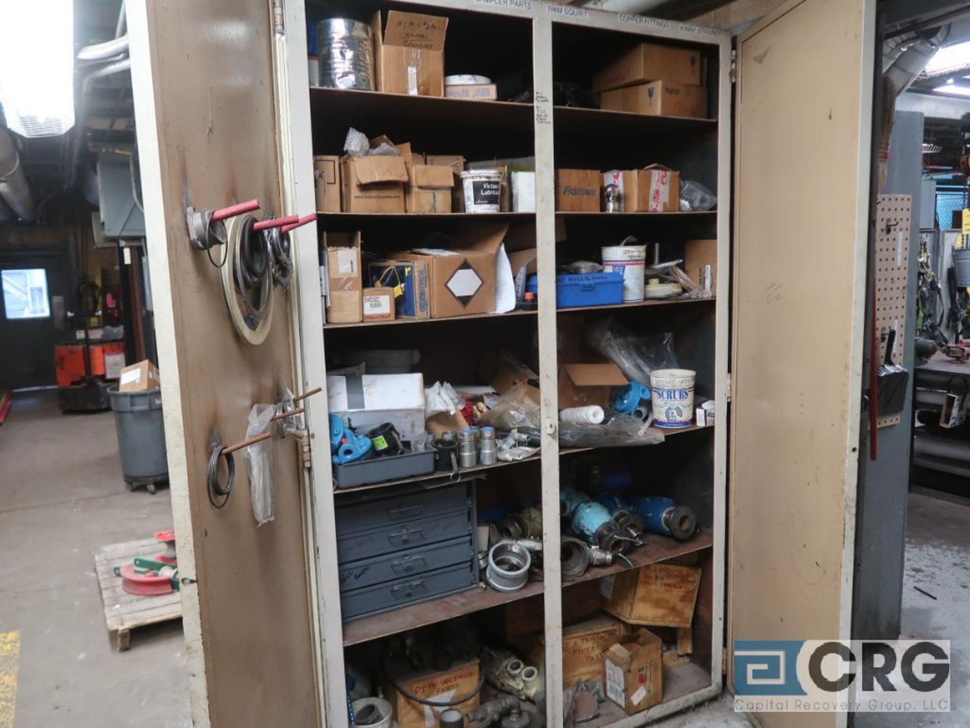 Lot of assorted cabinets and lockers including (3) metal cabinets, and (6) lockers with assorted - Image 2 of 6