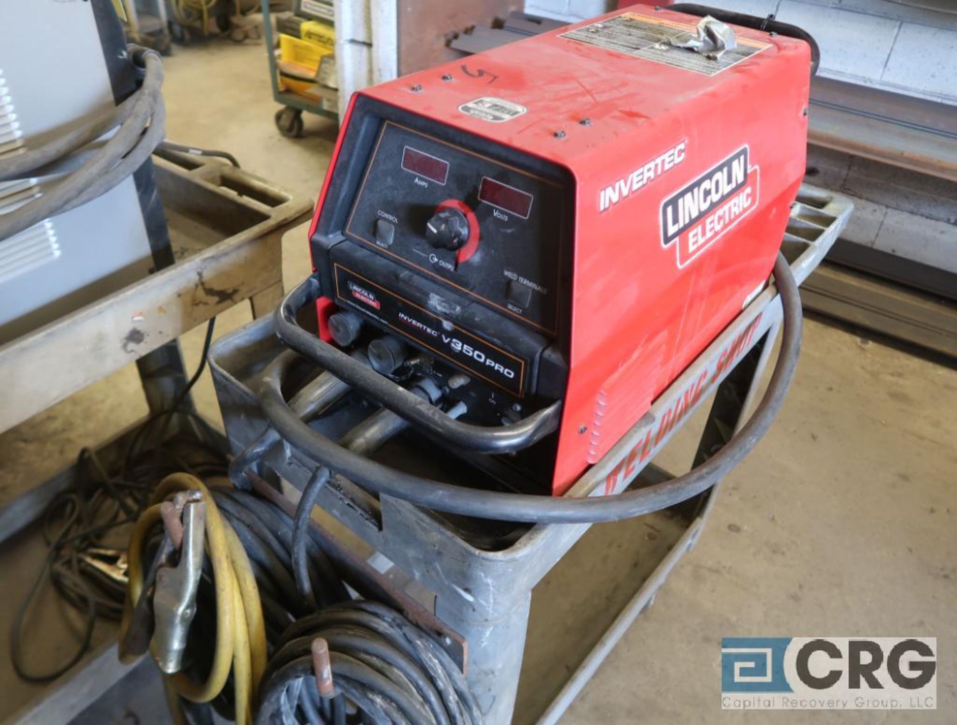 Lincoln V350 PRO inverter welder with Rubbermaid cart, 480 volt, s/n U1180406987 (Shop 1)