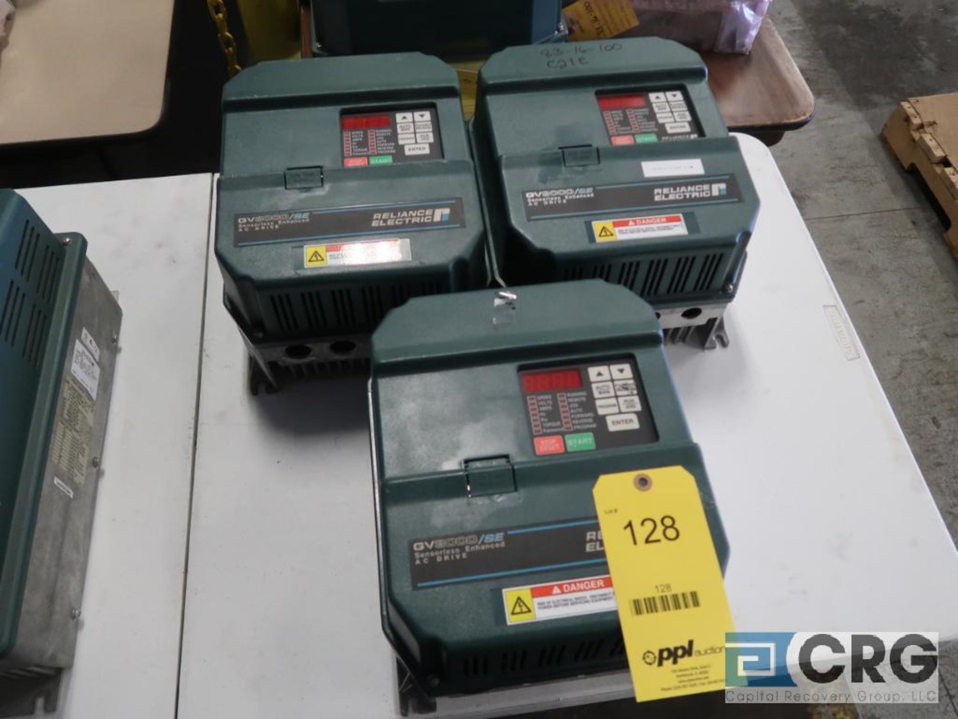 Lot of (3) Reliance GV3000/SE sensorless enhanced variable frequency drives, 10 HP (Loading Area)