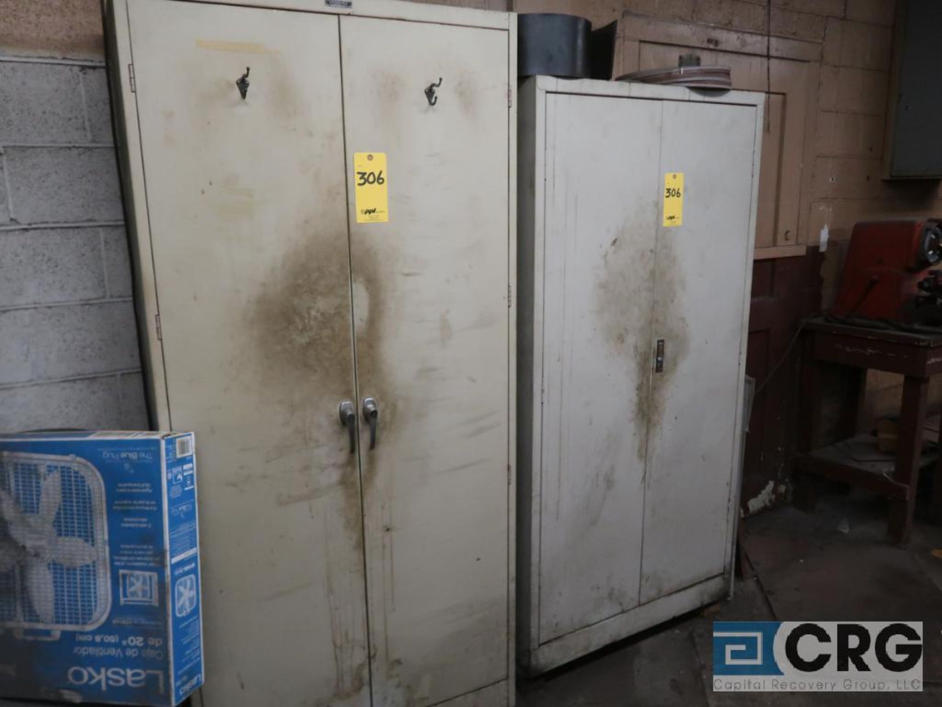 Lot of (6) assorted types and sizes of cabinets and lockers along east wall of shop (Basement Main - Image 7 of 8