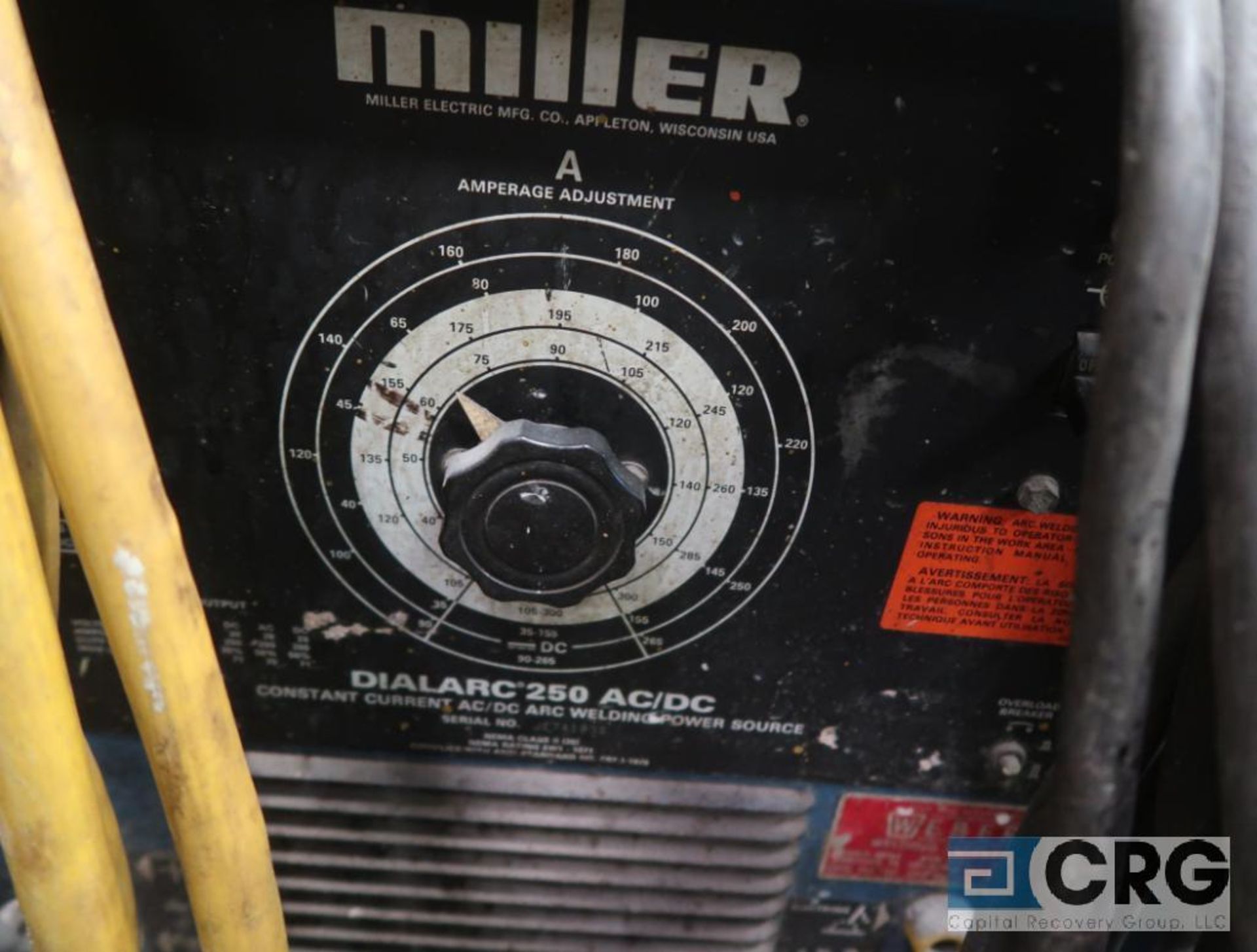 Miller Dialarc 250 welder power source on wheels, s/n JE741935 (Forklift Shop) - Image 2 of 2