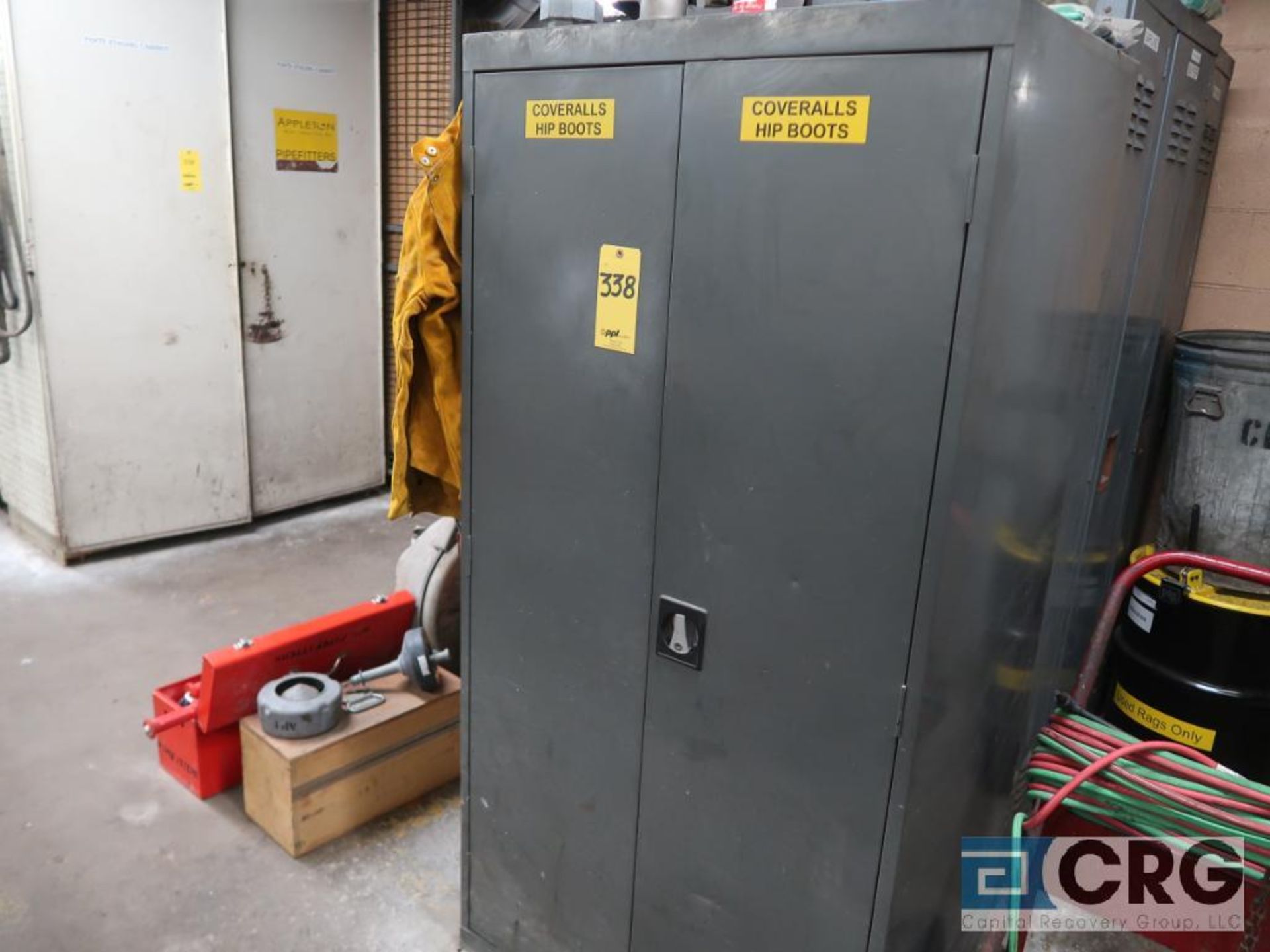 Lot of assorted cabinets and lockers including (3) metal cabinets, and (6) lockers with assorted - Image 4 of 6