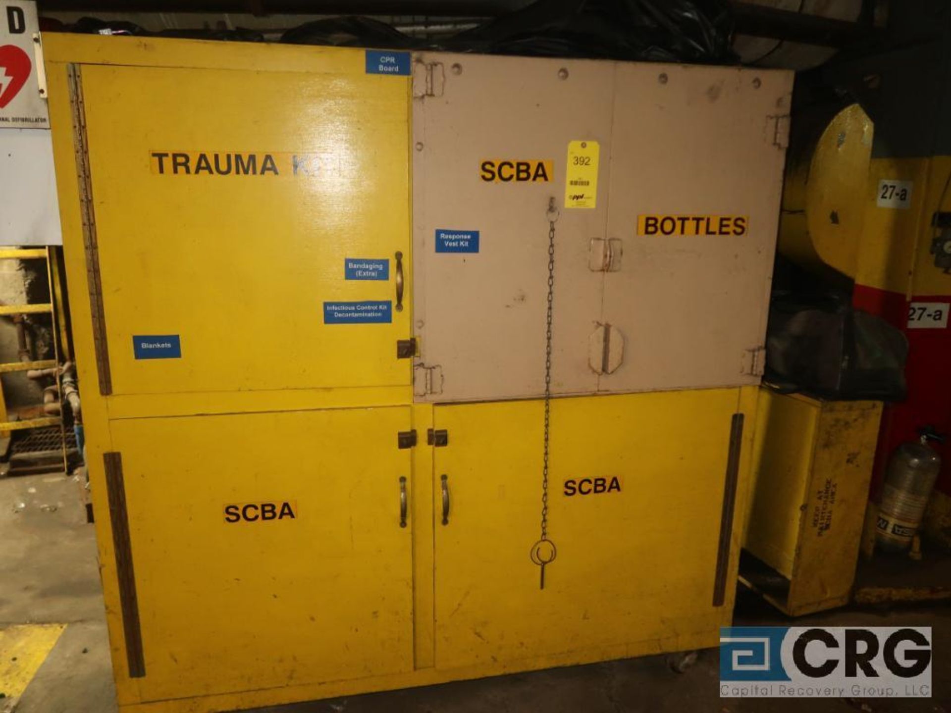 Emergency response equipment including SCBA, trauma kit, etc. (Basement)