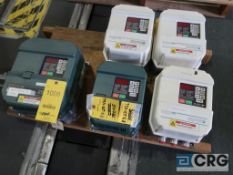 Lot of (5) Reliance GV 3000 SE variable frequency drives, (4) 3 HP, and (1) 7.5 HP (Finish