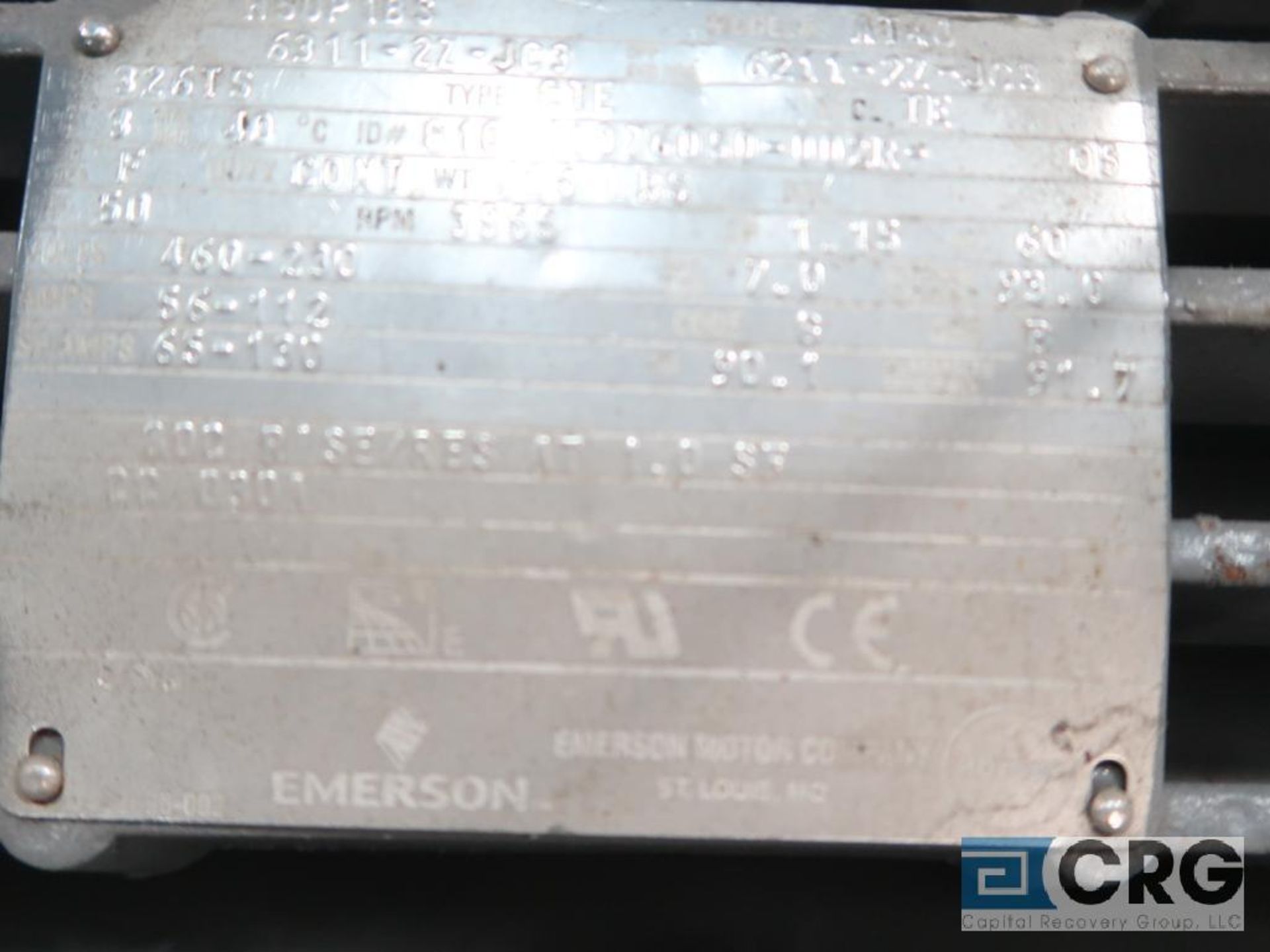 Emerson electric motor, 50 HP, 3,555 RPMs, 460-230 volt, 3 ph., 326TS frame (Finish Building) - Image 2 of 2