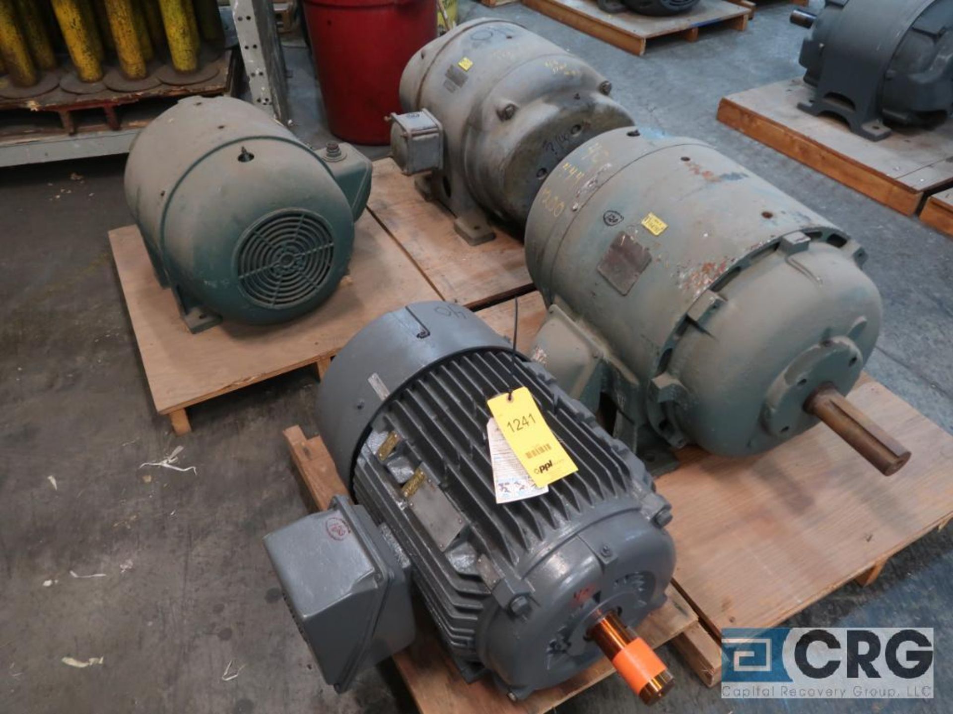 Lot of (4) assorted 40 HP electric motors including (2) U.S. Electrical, (1) Siemens, and (1)