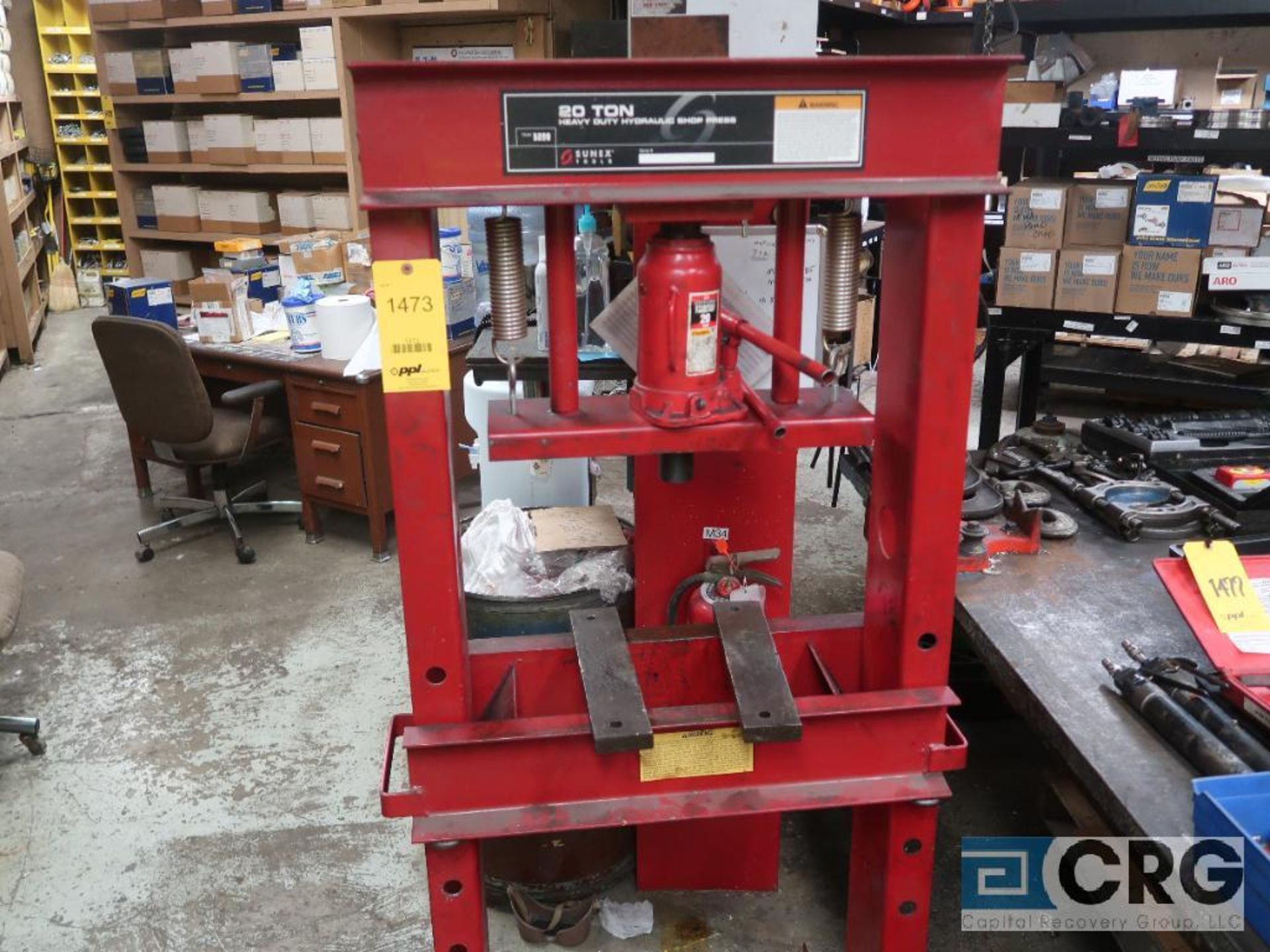 Sunex 5220 hydraulic press, 20 ton cap. (Basement Stores)