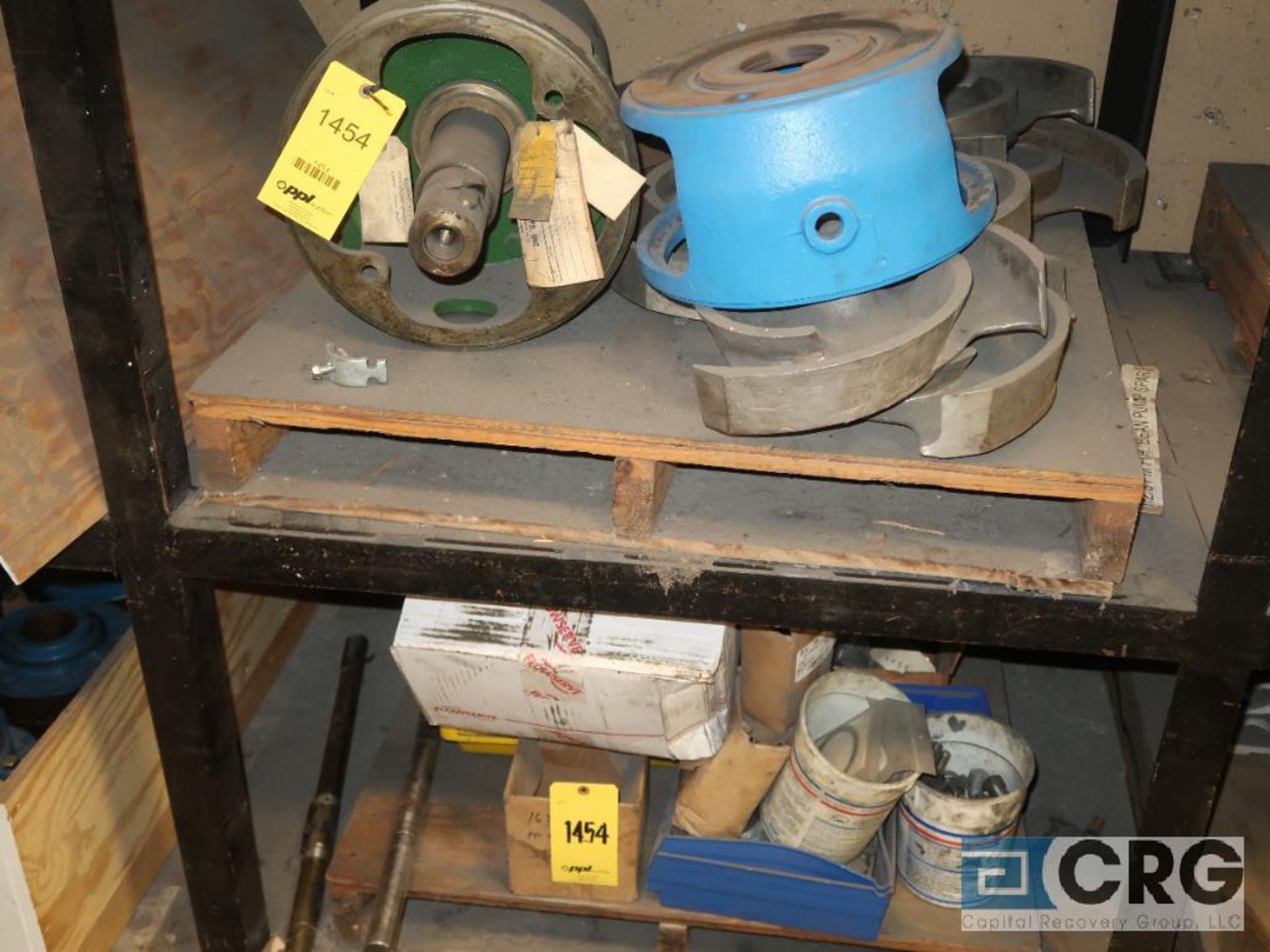 Lot of (5) sections of assorted Warren parts including cassing, impeller, and face plate (Basement