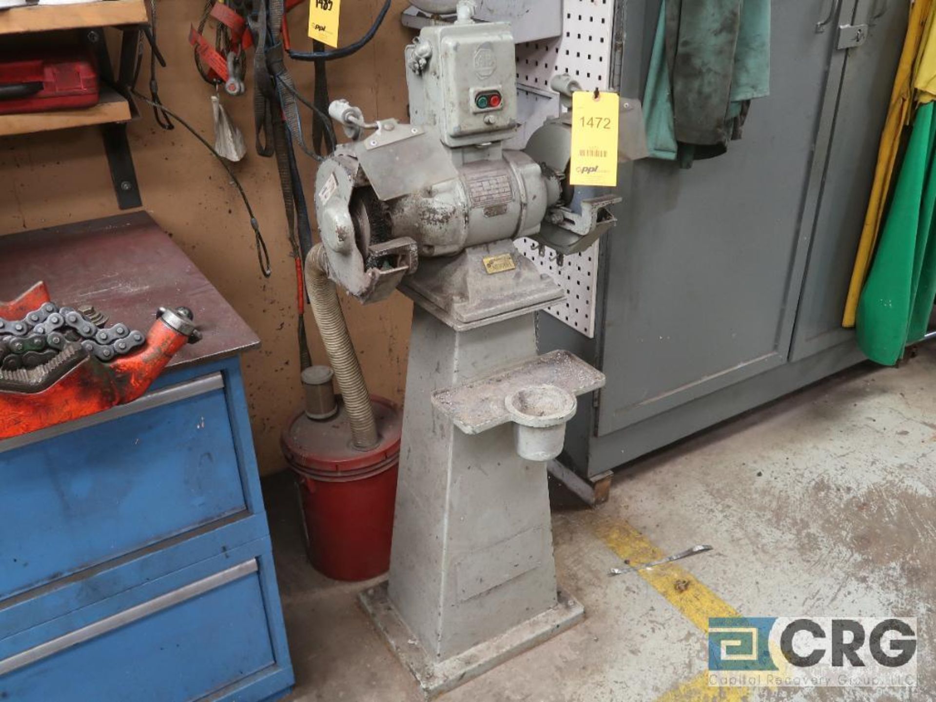 Pedestal double end grinder, 440 volt (Basement Stores)