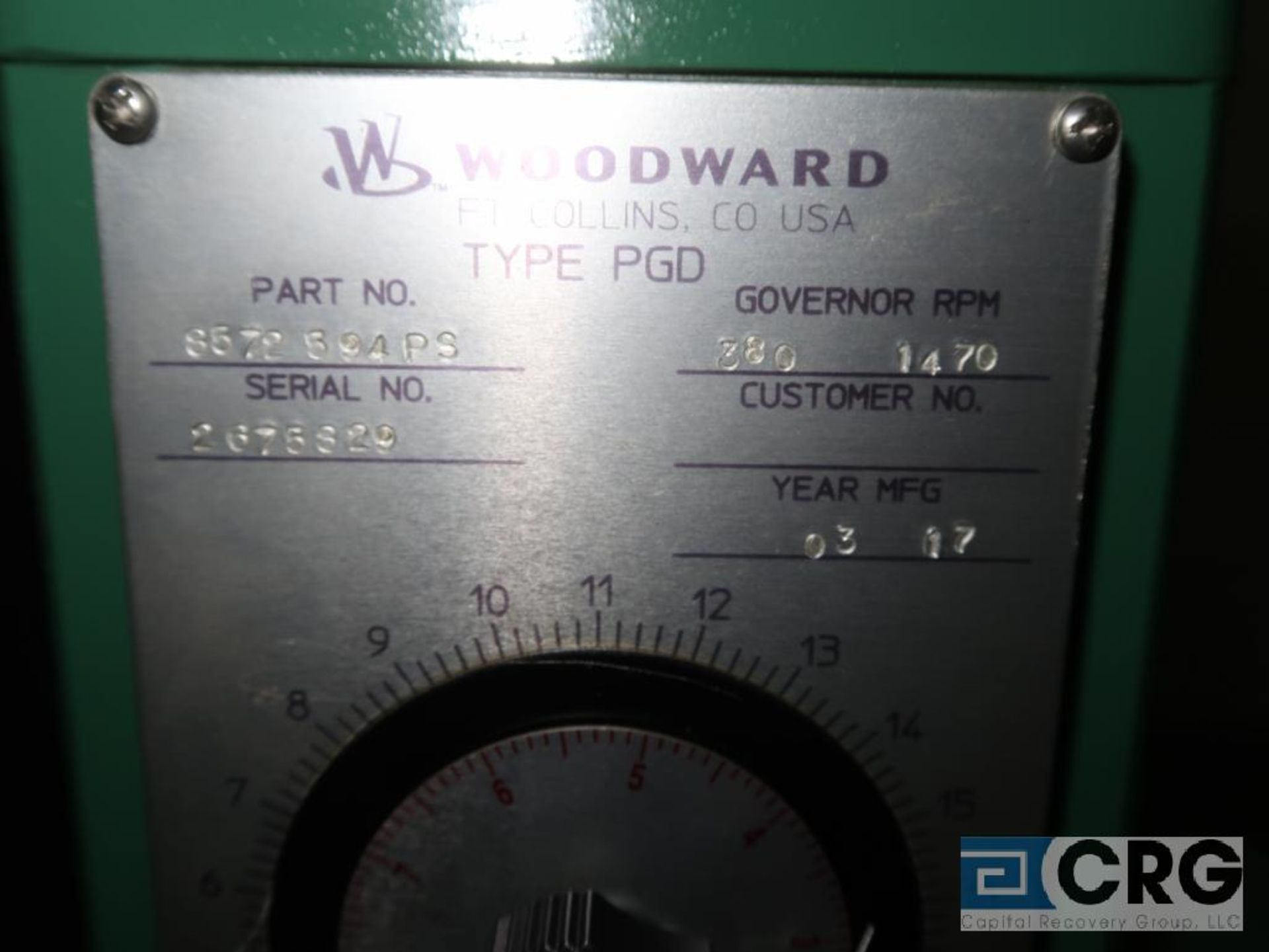 Woodward PDG govenor, 380-1,470 RPM, s/n 2675829 (Finish Building) - Image 2 of 2