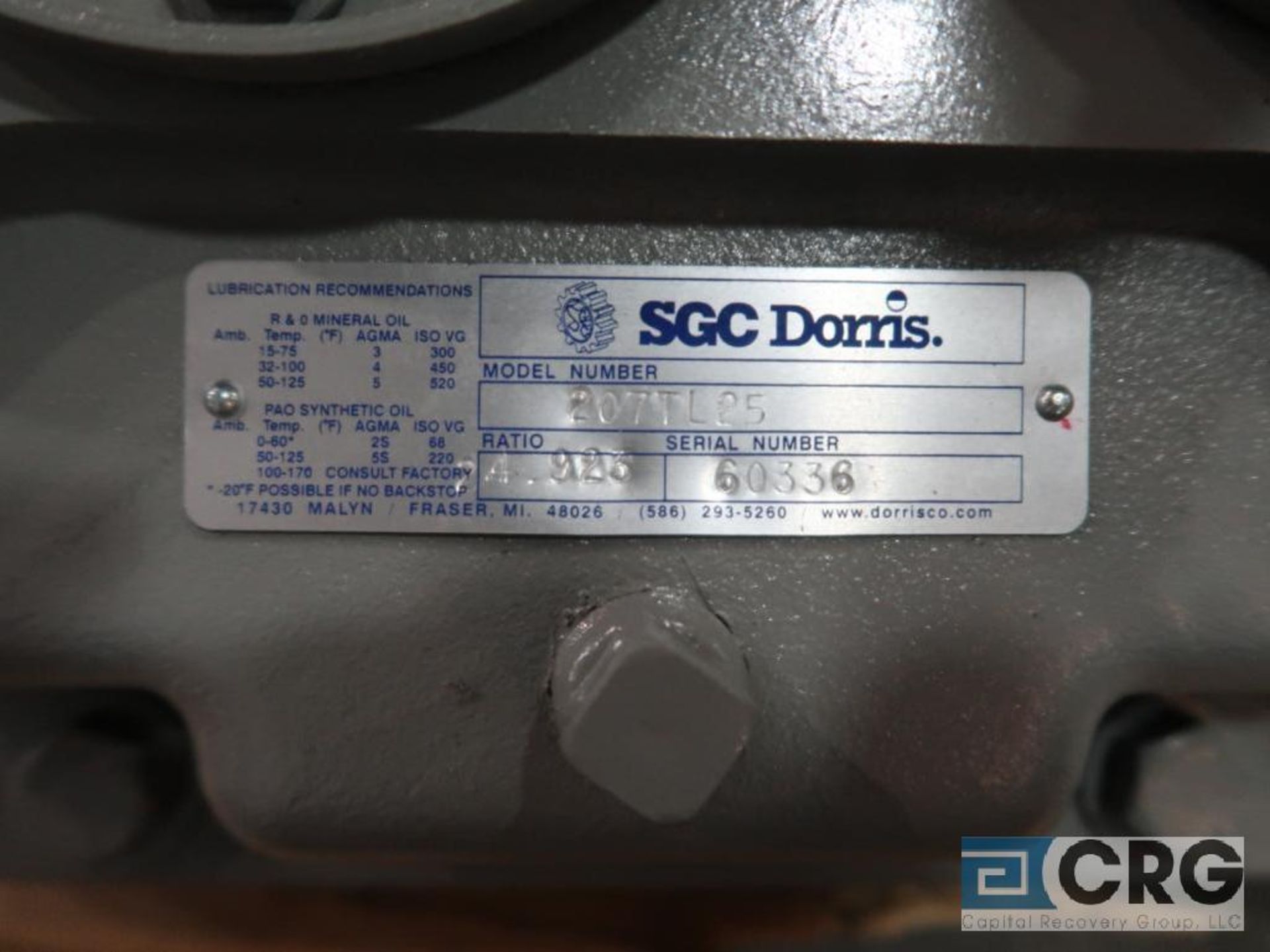 SGC Dorris 2071L25 gear drive, ratio 24.923, s/n 60336 (Finish Building) - Image 2 of 2