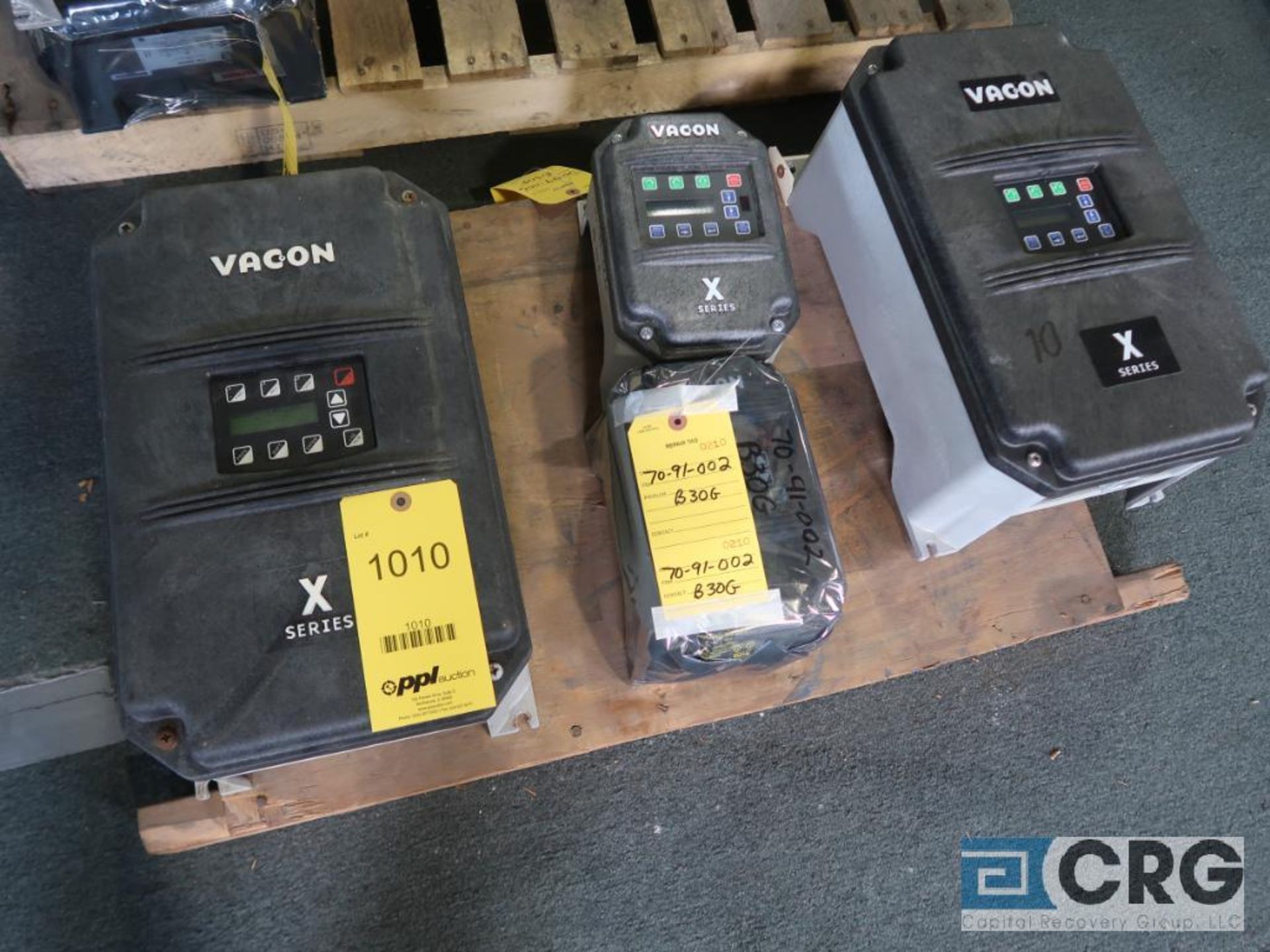 Lot of (4) Vacon variable frequency drives, (2) 20 HP, and (2) 2 HP (Finish Building)