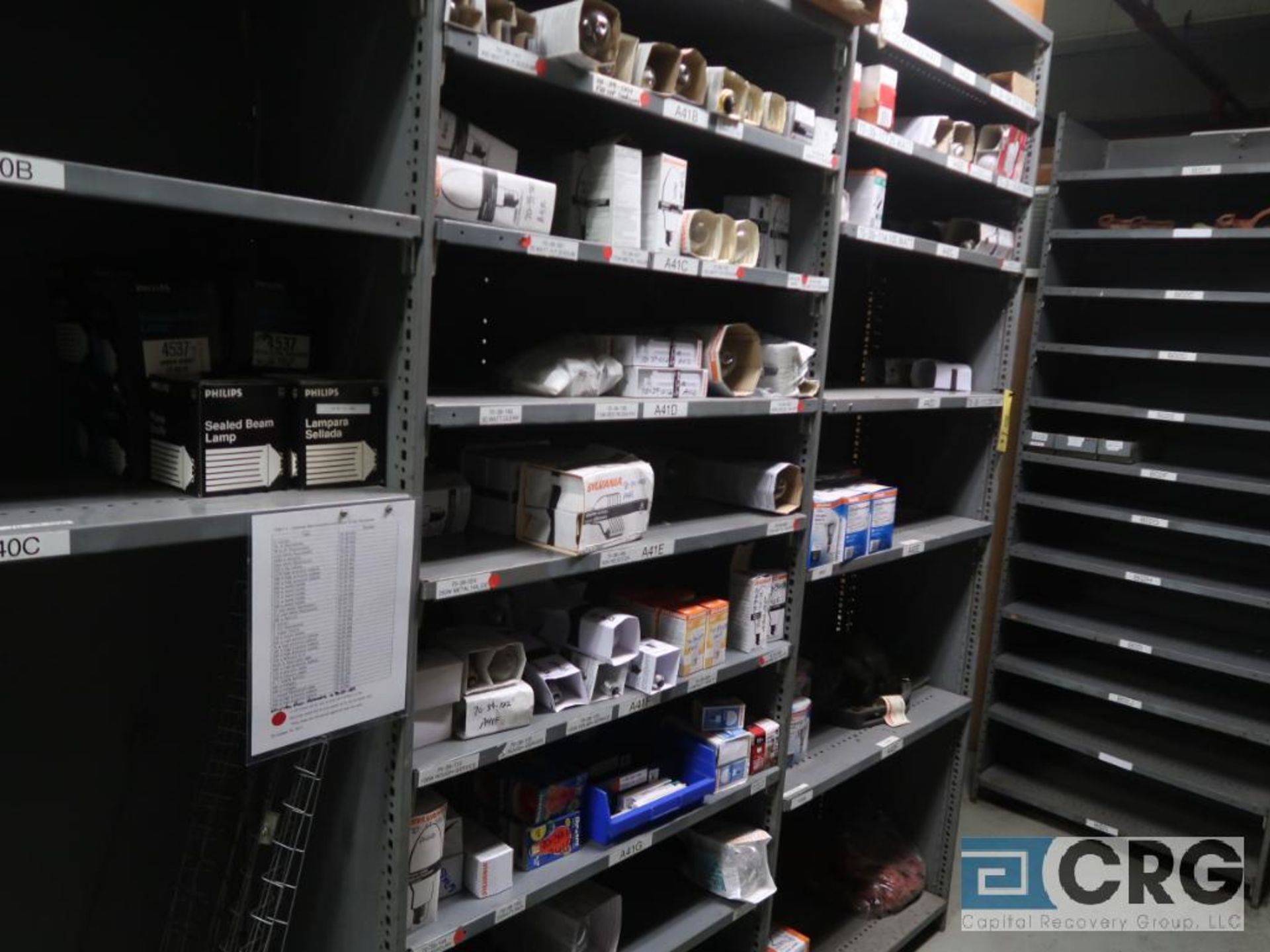 Lot of (15) sections with assorted parts including cable clamps, valves, and light bulbs-CONTENTS - Image 4 of 5