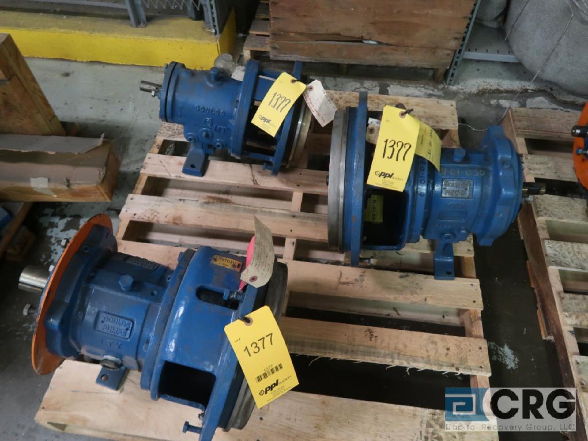 Lot of (3) Goulds 3196 pumps, (2) 13 in.-(1) LTX & (1) MTX, and (1) 10 in. MT/MTX (Basement Stores)