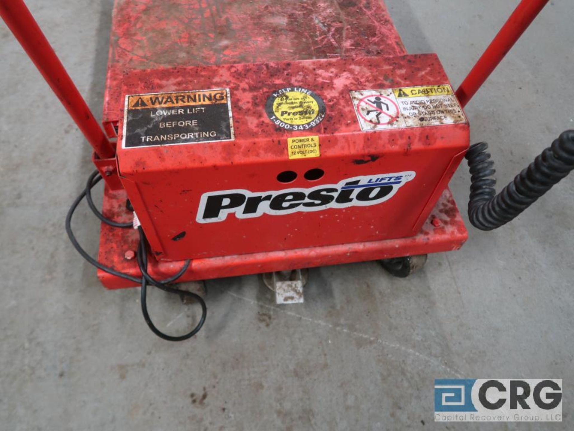 Presto Lifts electric lift cart, 1,000 lb. cap., 3 ft. x 2 ft. bed (Inside Shop-496 Dock Area) - Image 2 of 2