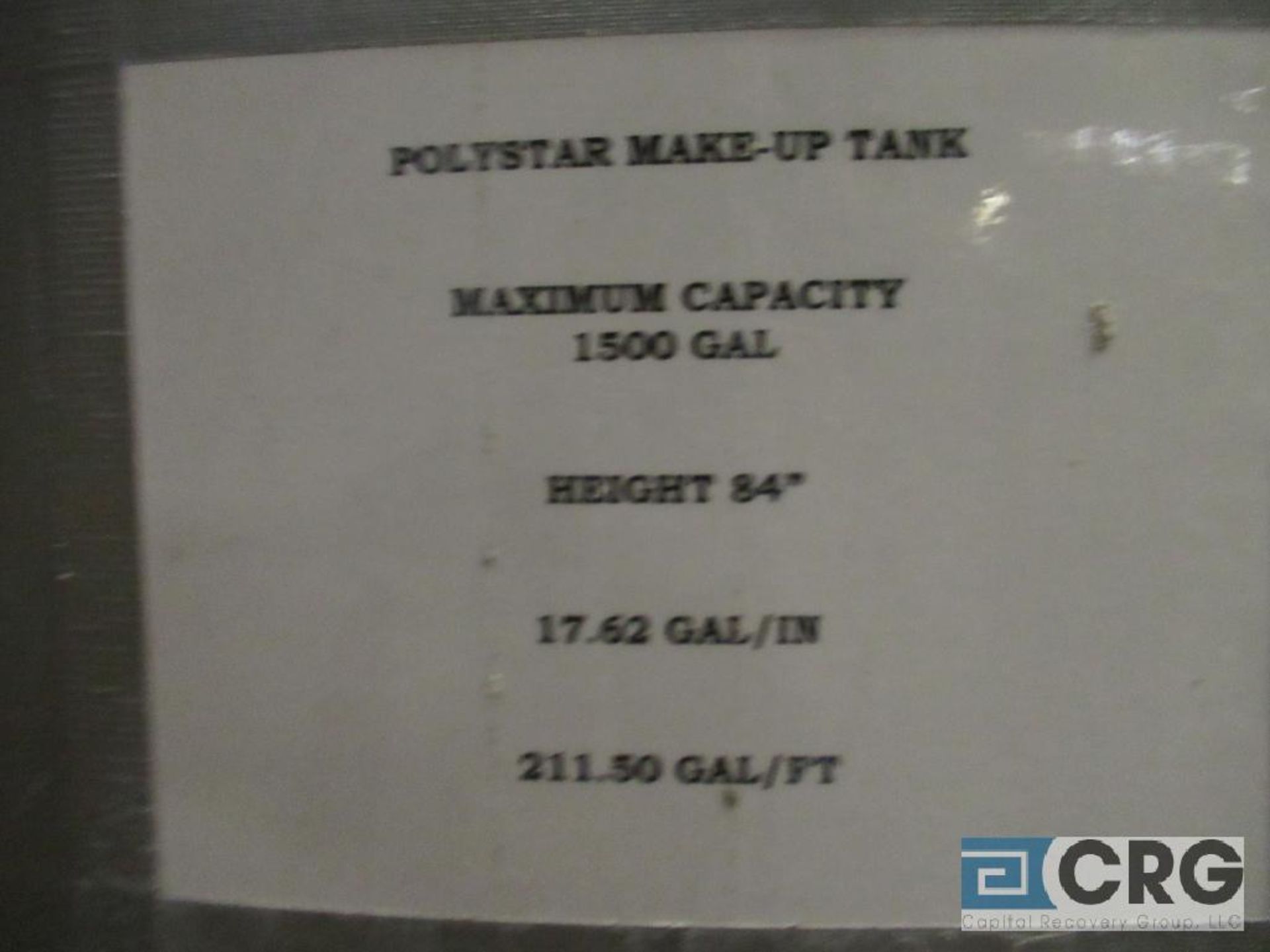 Polystar stainless make-up tank, 1500 gal, 84" height, with connecting air diaphragm pump - Image 3 of 3