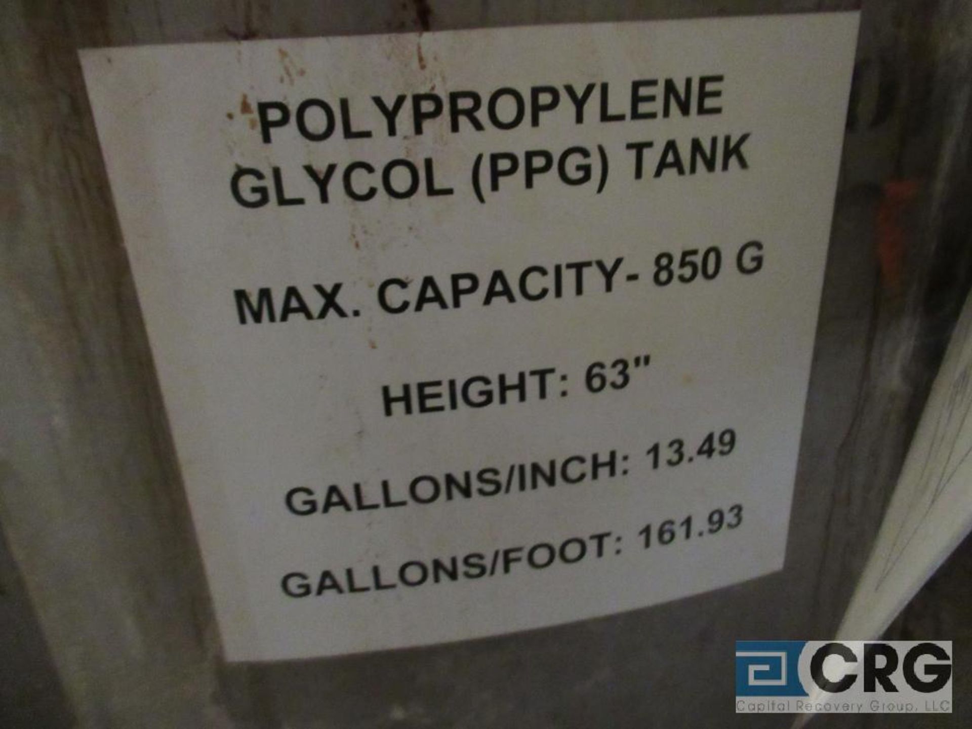 Lot of (2) Polypropylene glycol ss tanks, 734 & 850 gal capacities, 63" high, Lightnin top mounted - Bild 2 aus 3