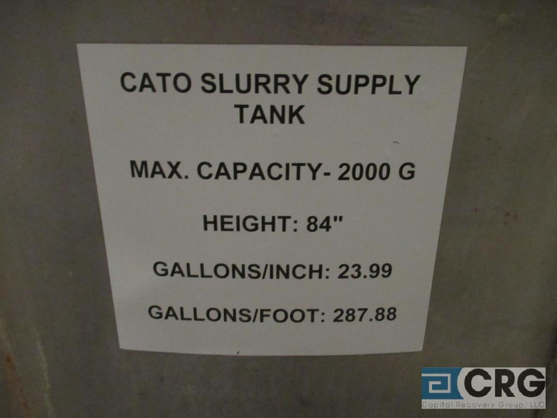 Set of (2) Cato Slurry Make-up & Supply tanks, 1600 & 2000 gal capacities, 68" & 84" on straight - Image 6 of 6