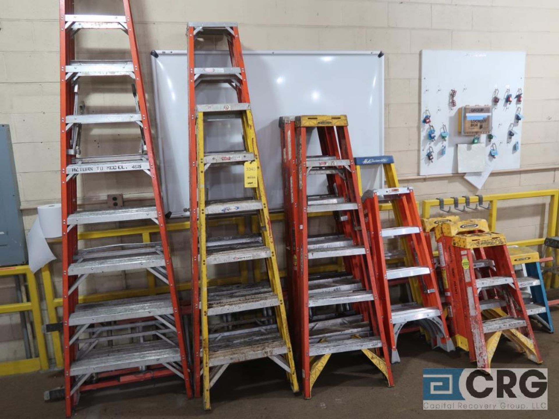 Lot of (17) ladders, assorted sizes and types (PM1 Finishing Area)