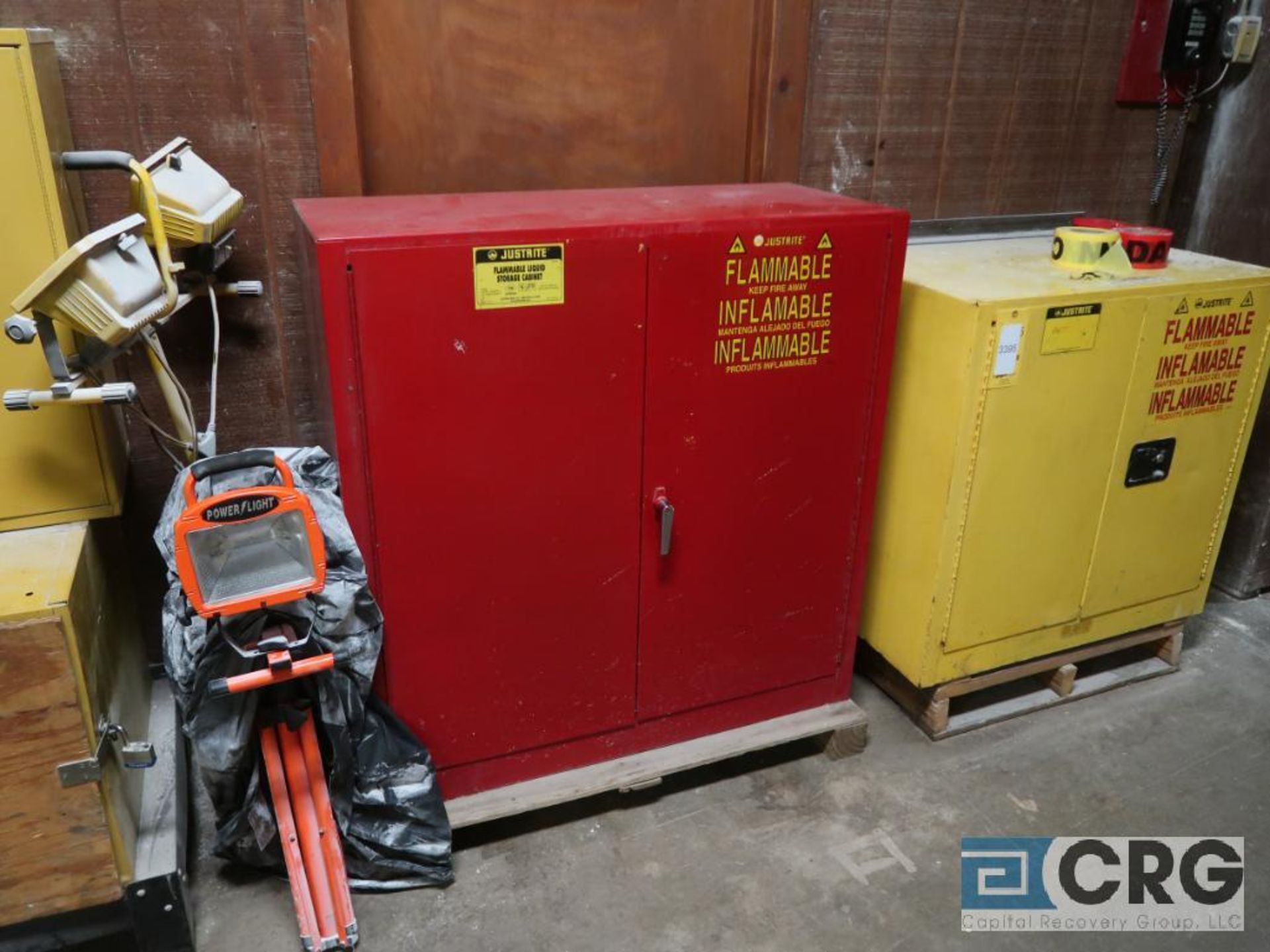 Lot of (2) Justrite flammable storage cabinets