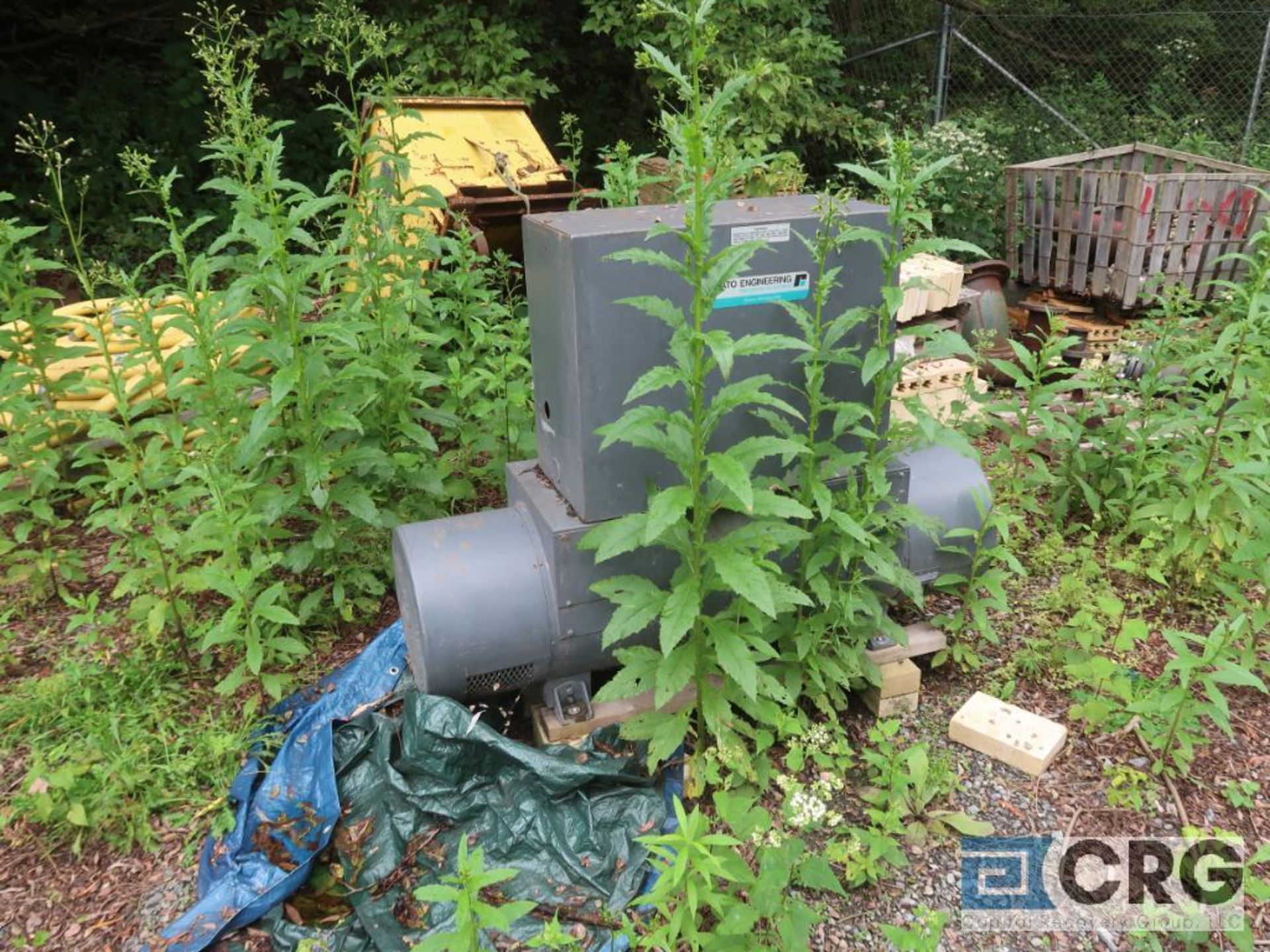 Lot of miscellaneous items including self dumping hoppers, grating, steel pipe on ground, cement - Image 13 of 17