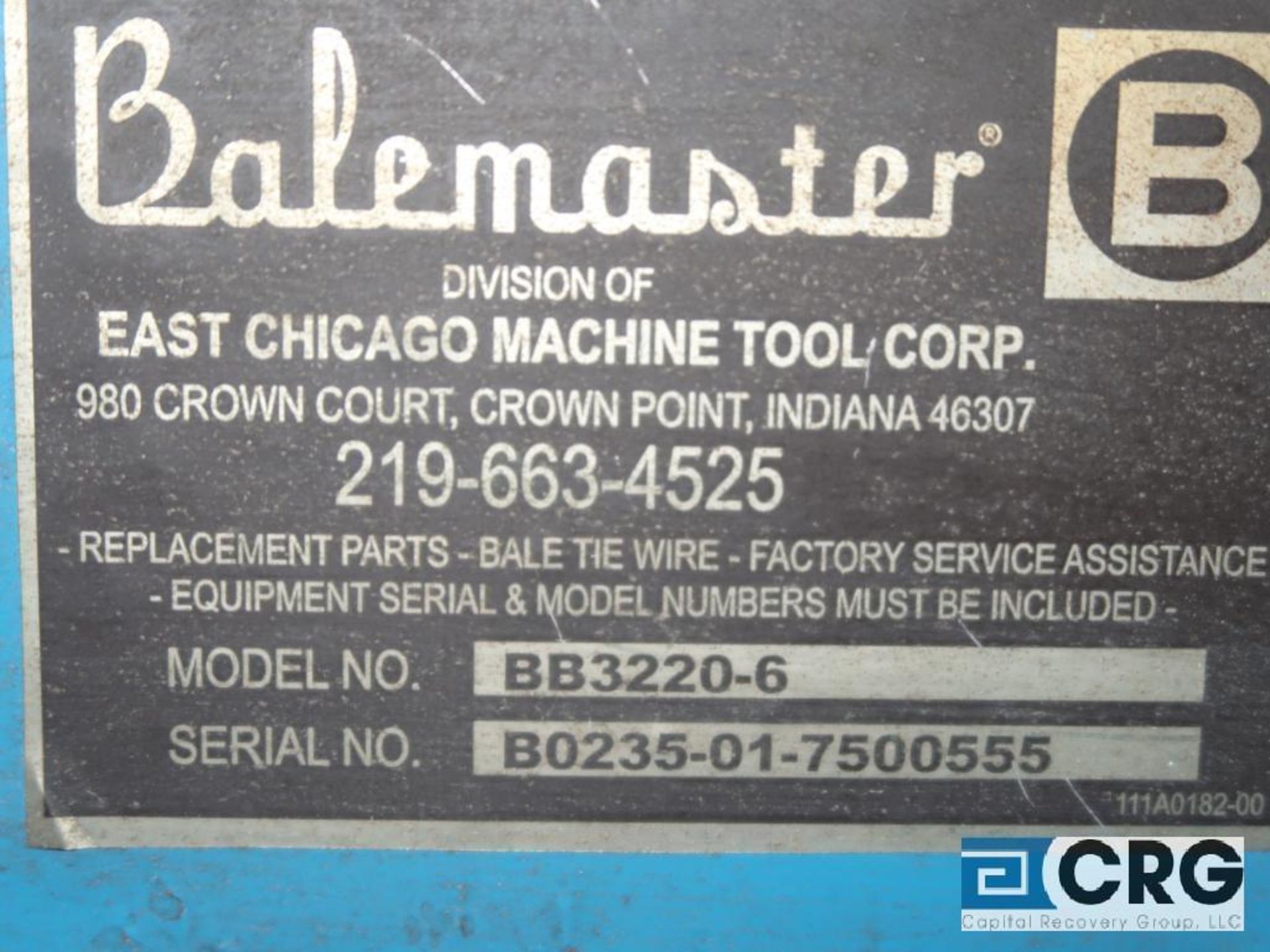 Balemaster PLC control hydraulic self-tying horizontal baler. Model BB-3220-6 s/n B0235-01-750055 ( - Image 7 of 7
