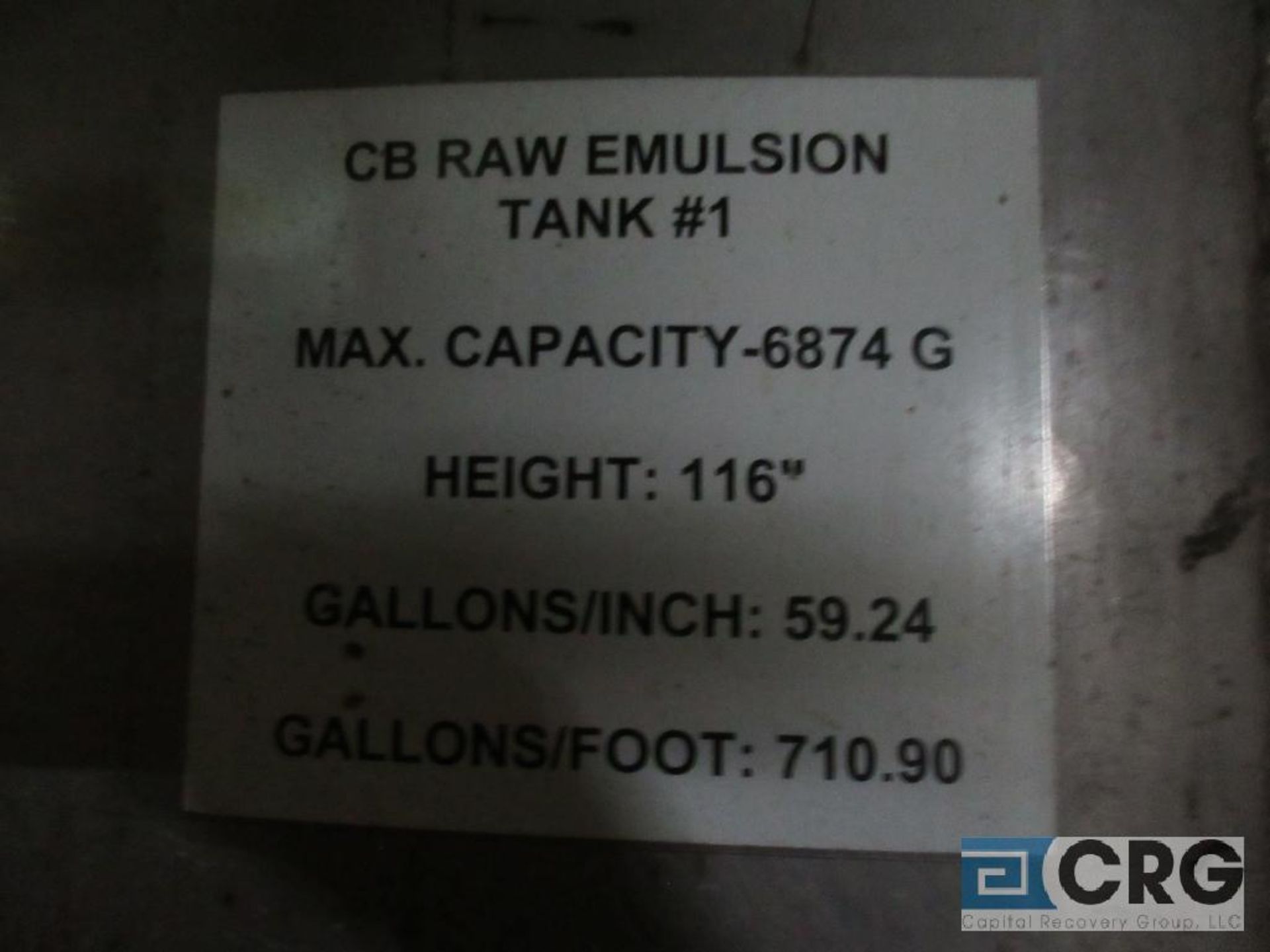 Lot of (3) CB Raw Emulsion stainless storage tanks, each 6875 gal cap, 116" high, side bottom - Bild 3 aus 3