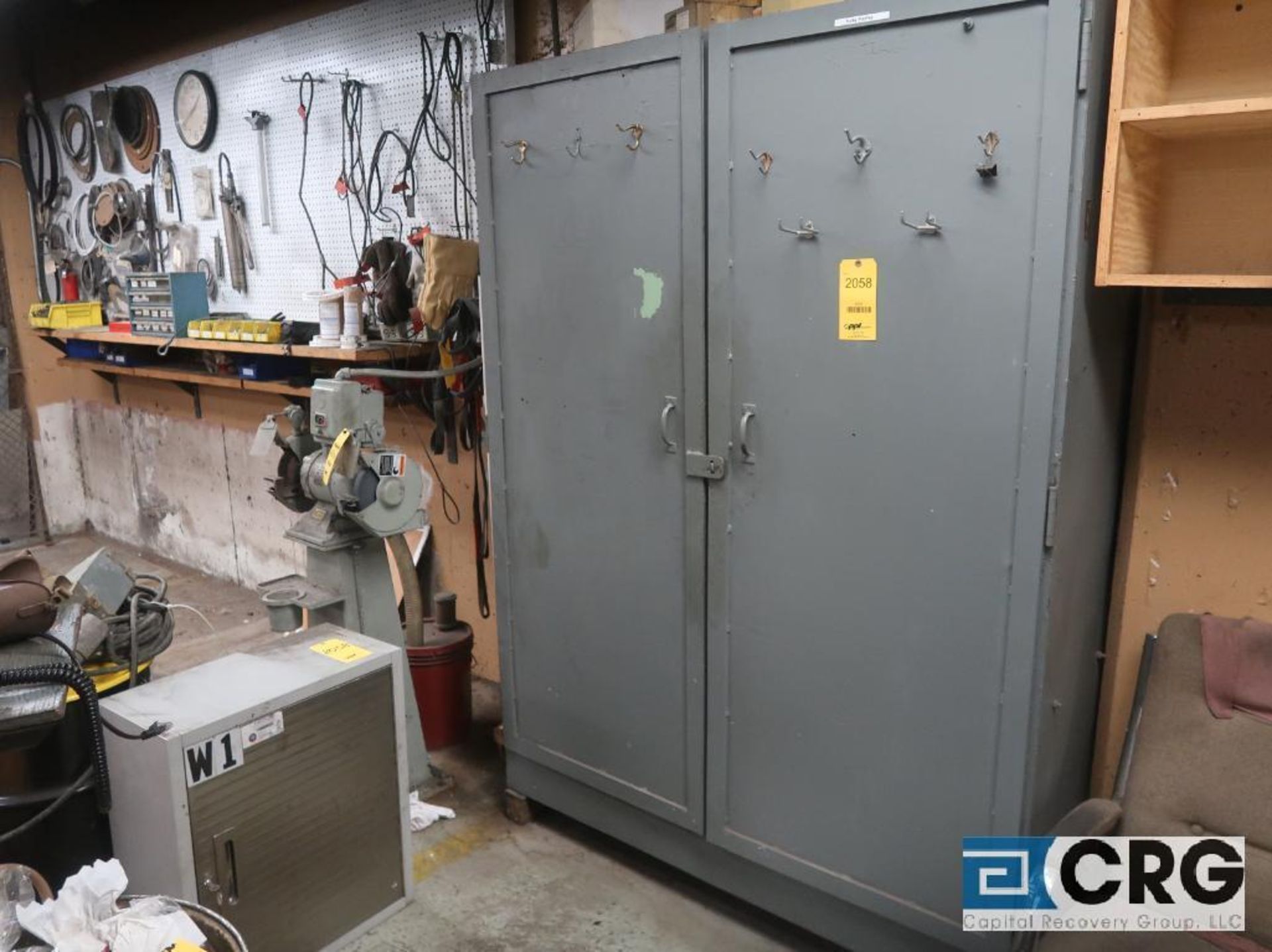 Lot of (3) storage cabinets with contents