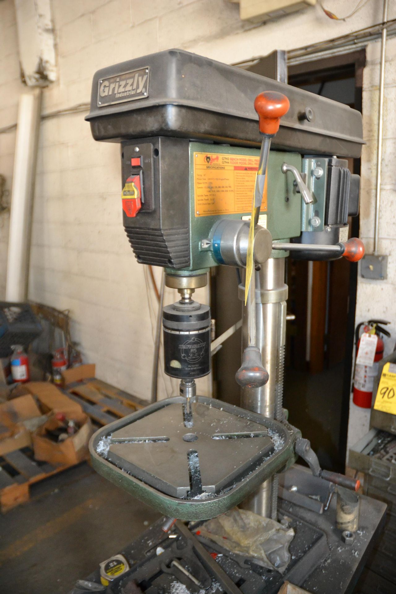 14" Grizzly Bench Top Drill Press, G7943 with R5 Rapmatic Tapping Head