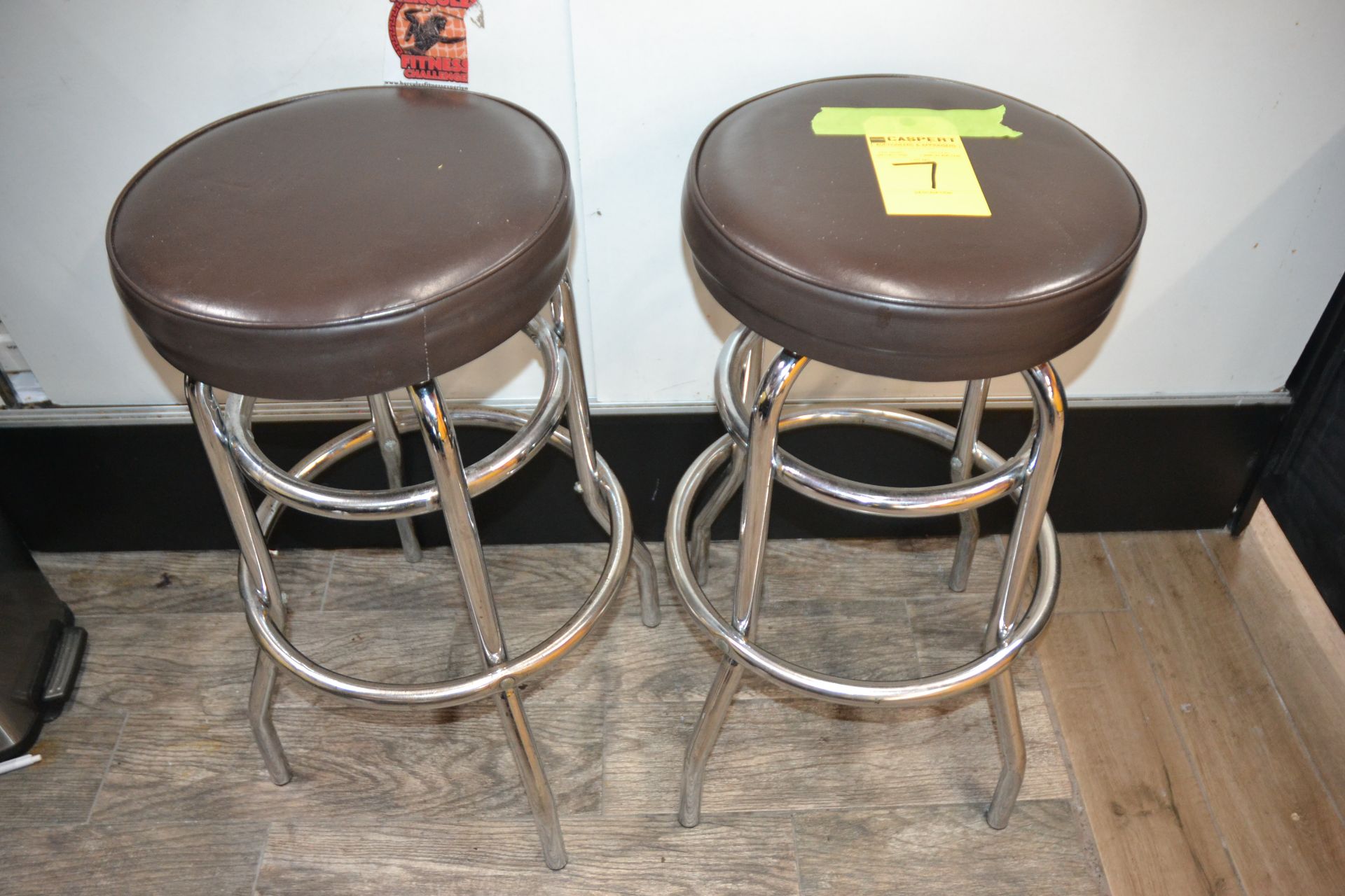 Chrome / Tan Vinyl Stools