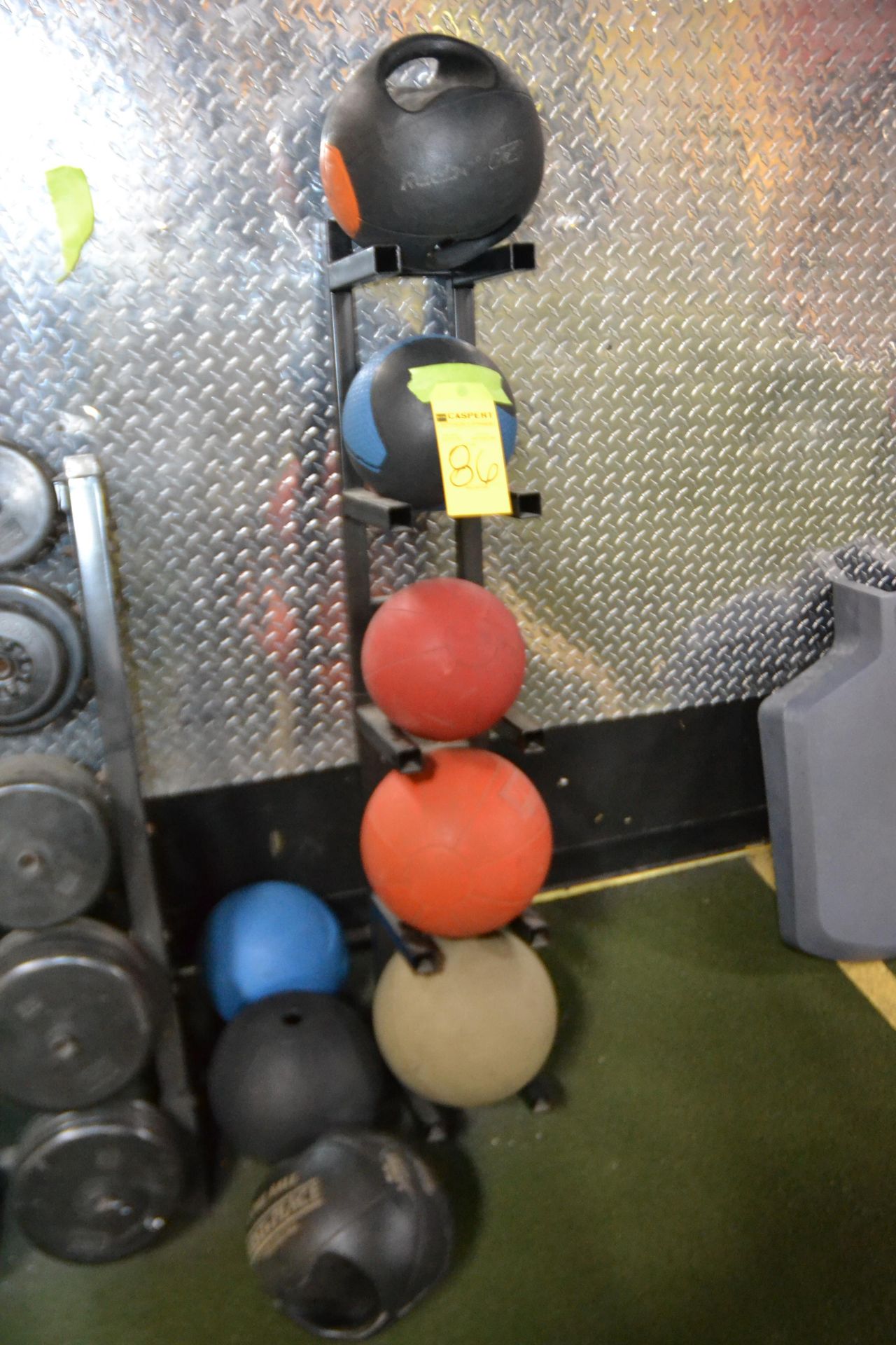 Lot - Weight Balls & Rack