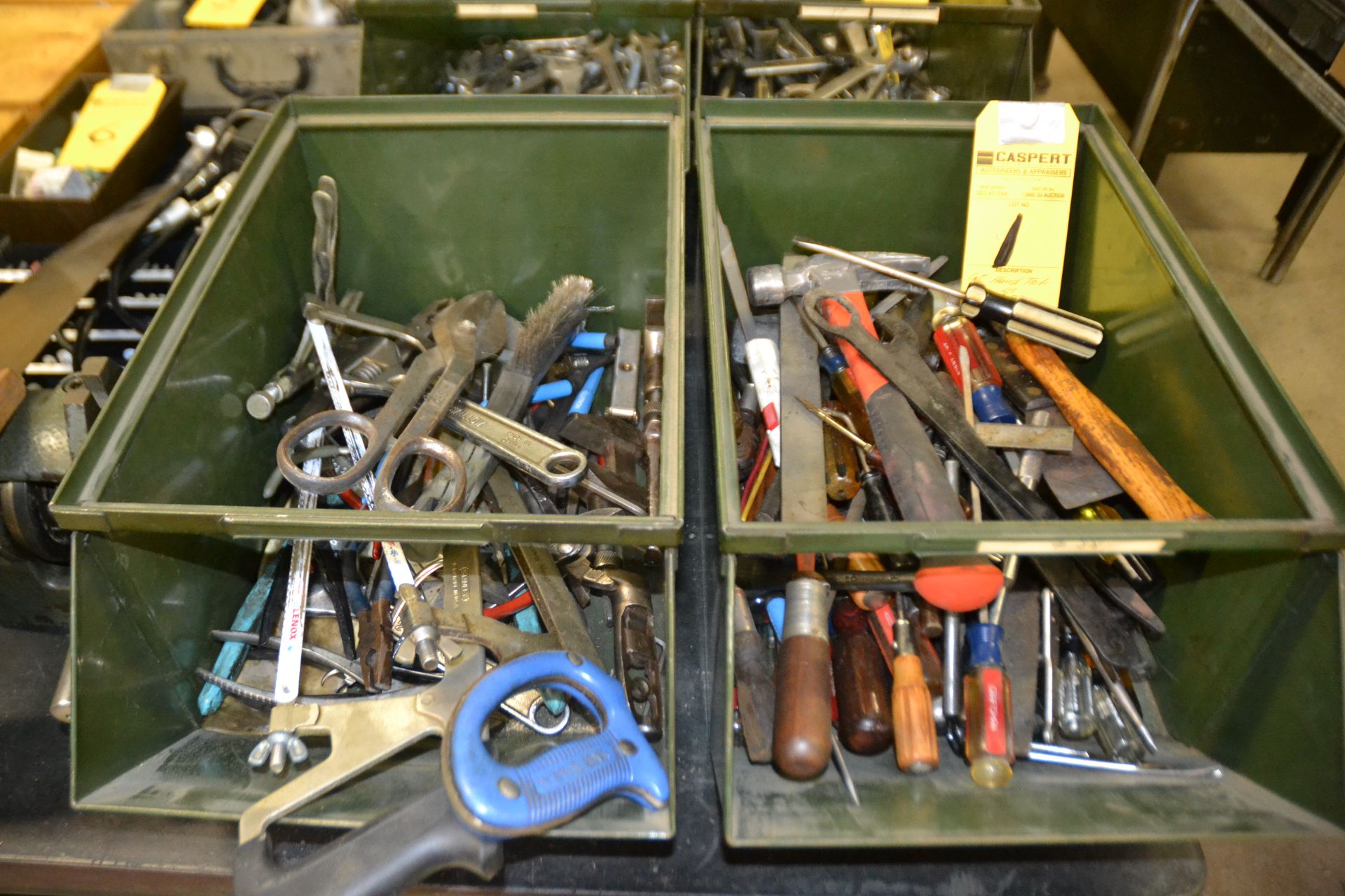LOT - Hand Tools in (2) Bins (No Bins Included)