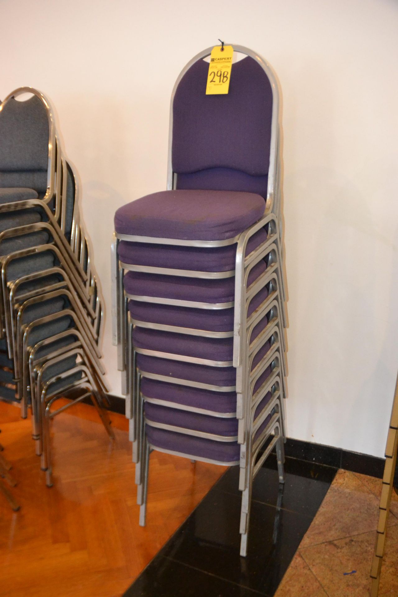 (42) Upholstered Purple Stack Chairs
