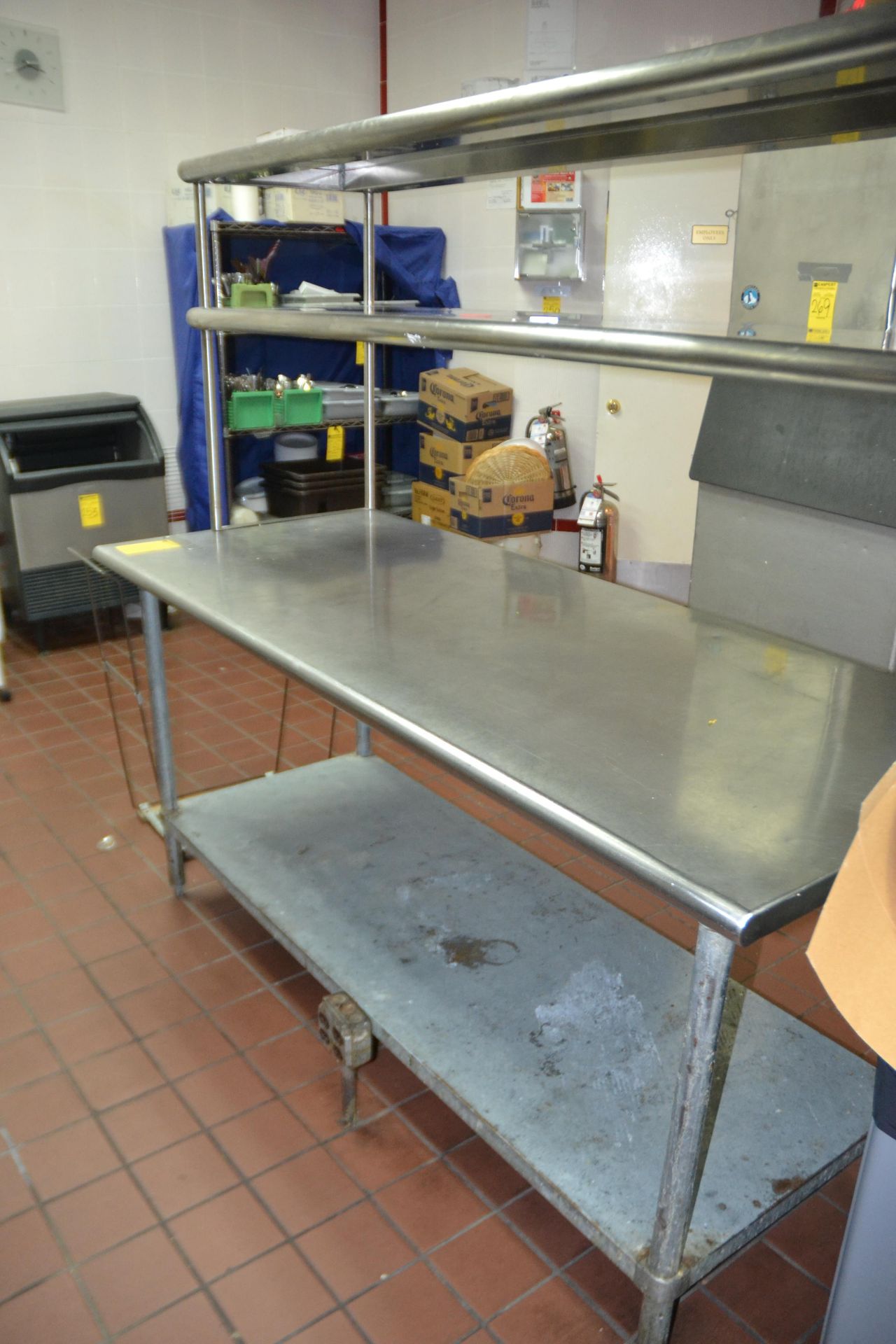 Stainless Steel Table with Hutch Top, 30" x 72"