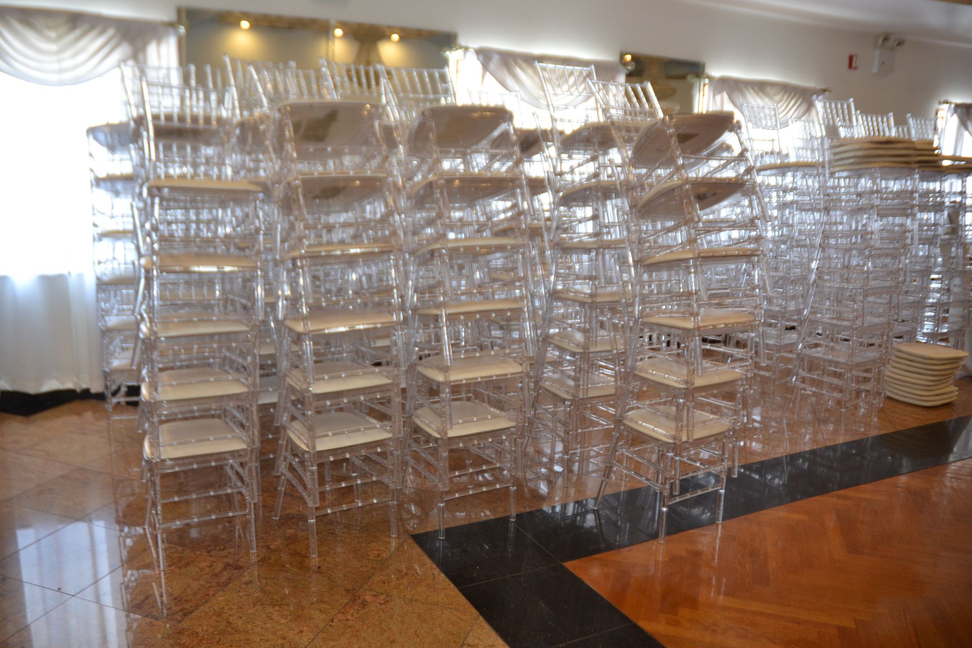 (50) Clear Plastic Stack Chairs - Image 2 of 2