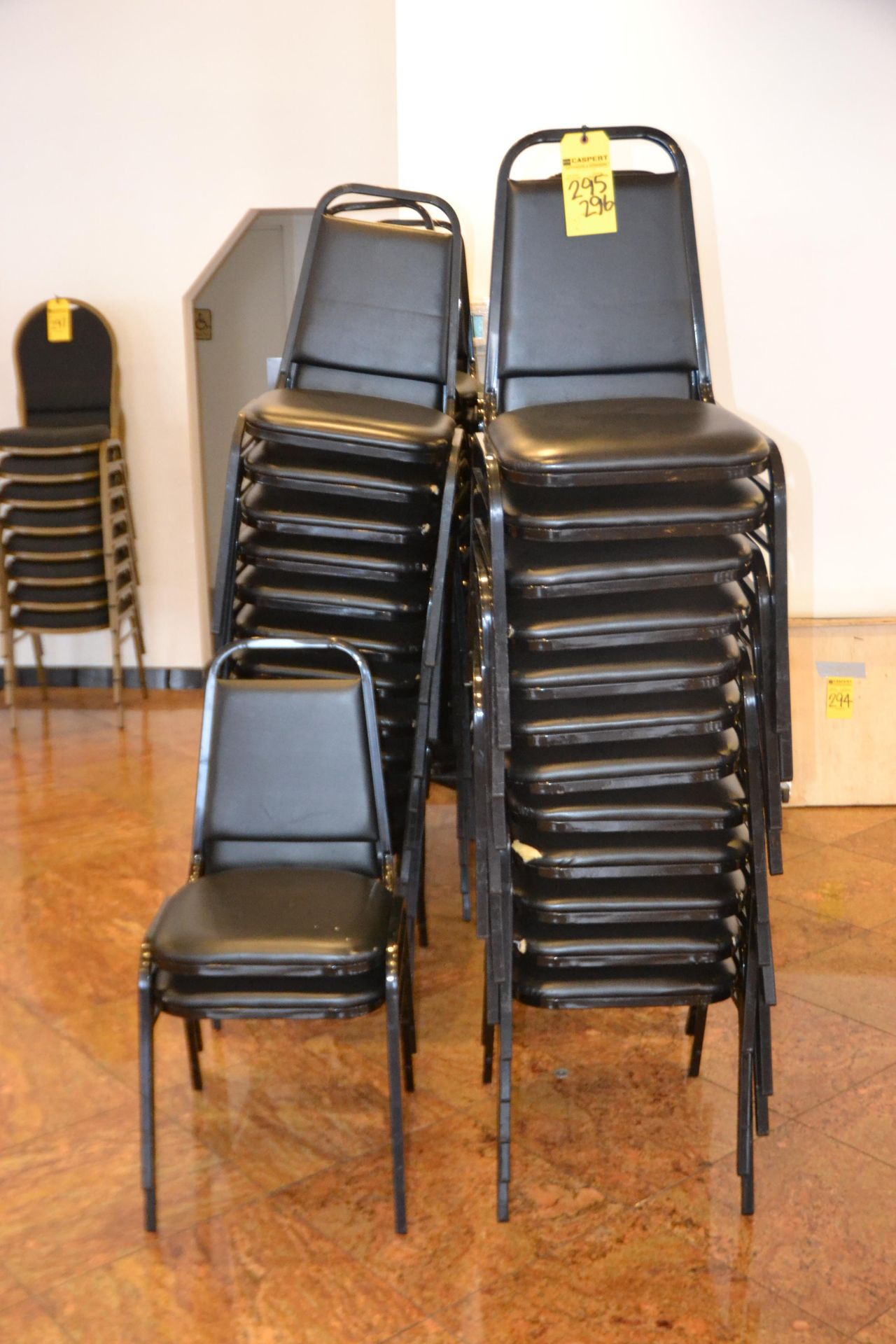 (46) Black Vinyl & Metal Stack Chairs