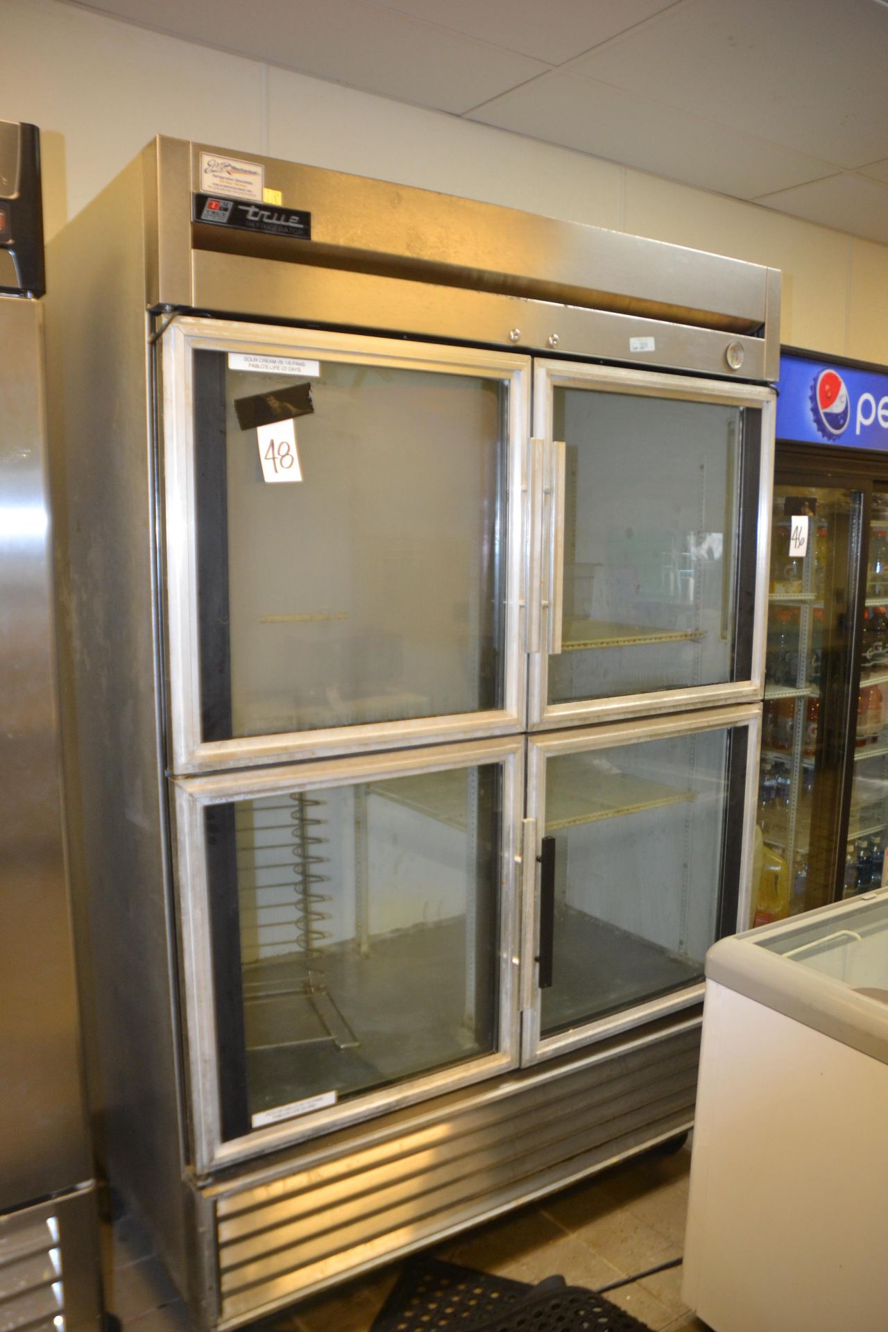 True (4) 1/2 Glass Door Refrigerator, T-49G-4