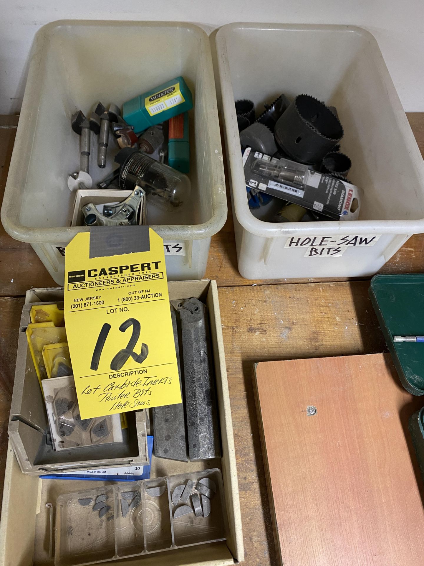 LOT - Carbide Inserts, Router Bits, Hole Saws